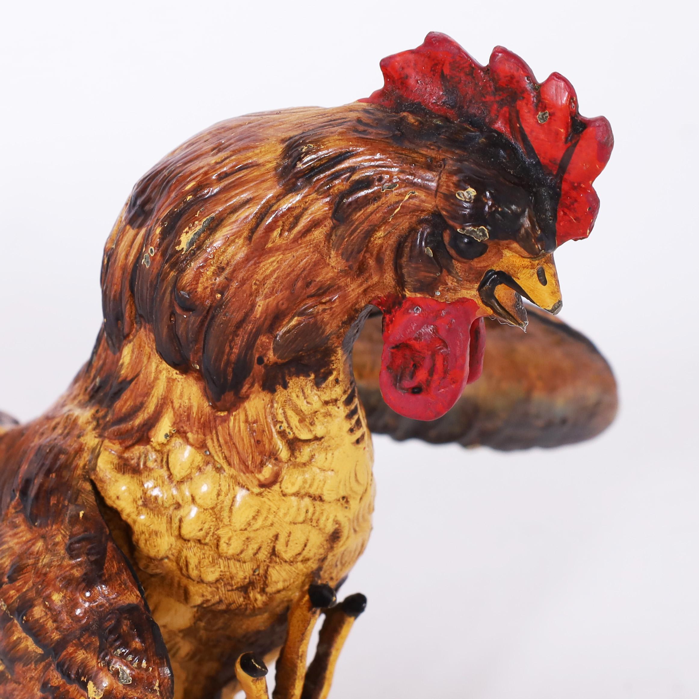 Zwei bemalte Vintage-Käfer oder Käfer aus Metall im Vintage-Stil (Italienisch) im Angebot