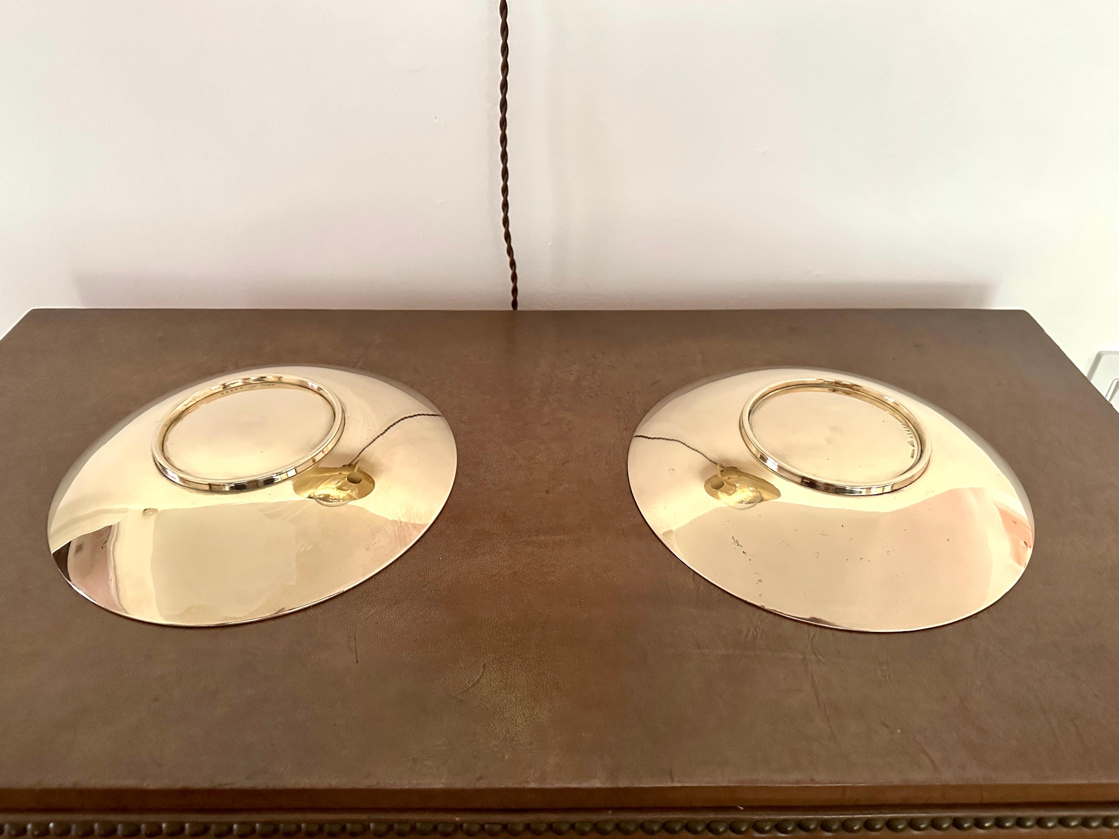 Two Vintage Polished Bronze Shallow Bowls by Just Andersen For Sale 6