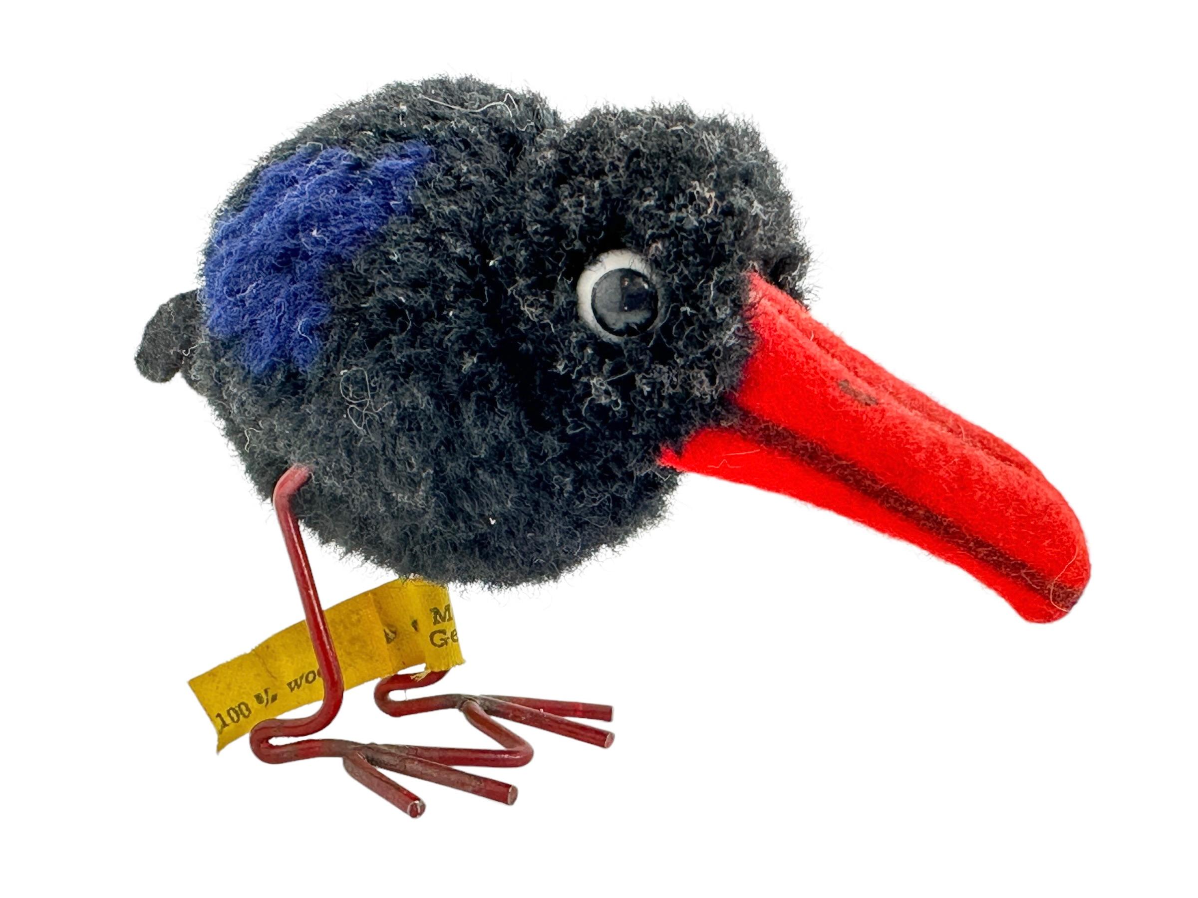 Zwei Vintage Steiff-Tierwoll-Vogel-Miniaturen, 1960 - 1970er Jahre Vintage Deutsches Vintage-Spielzeug im Zustand „Gut“ im Angebot in Nuernberg, DE