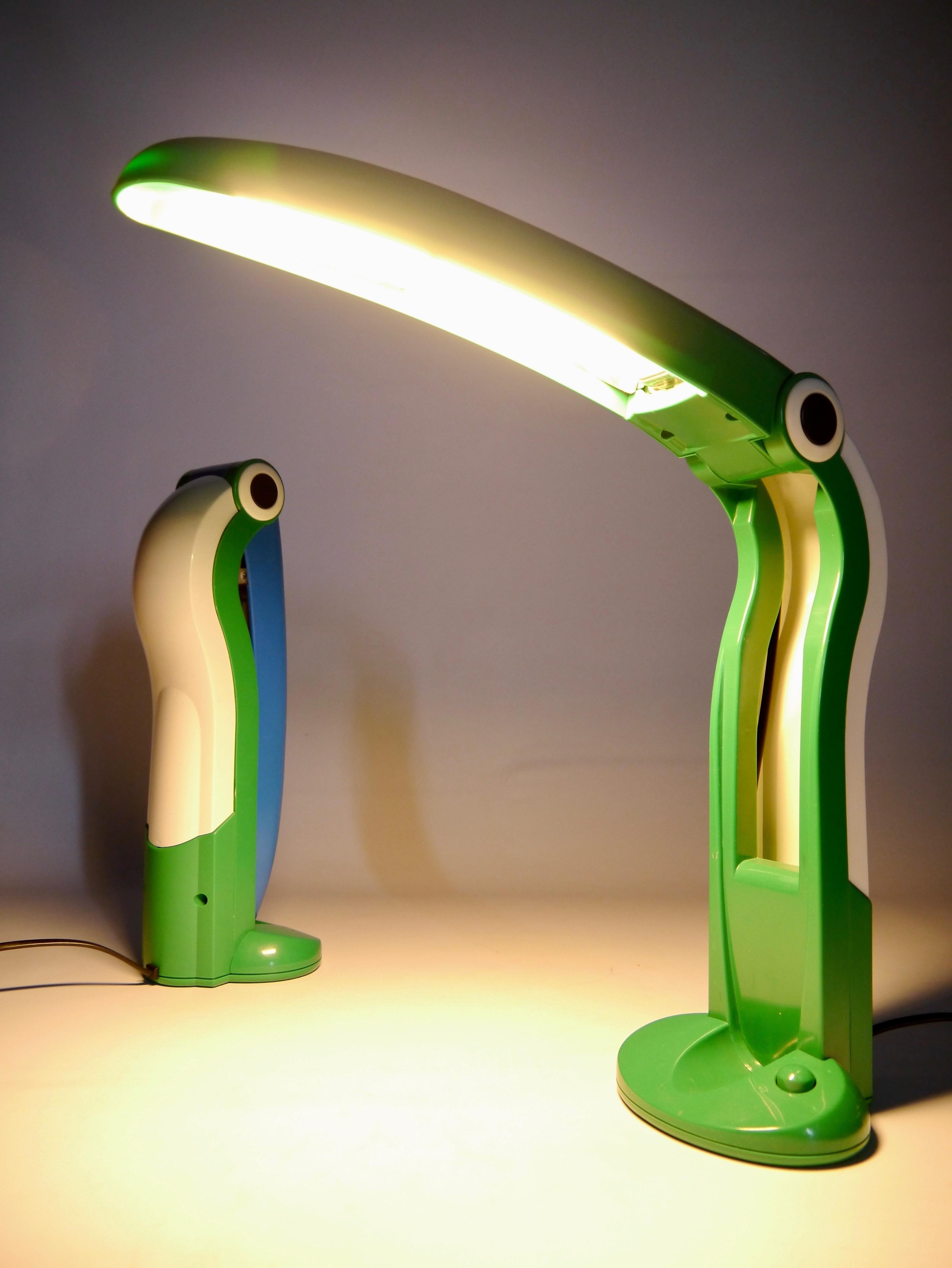 20th Century Two Vintage Toucan / Pelican Lamps, New in Box, Taiwan, 1990s