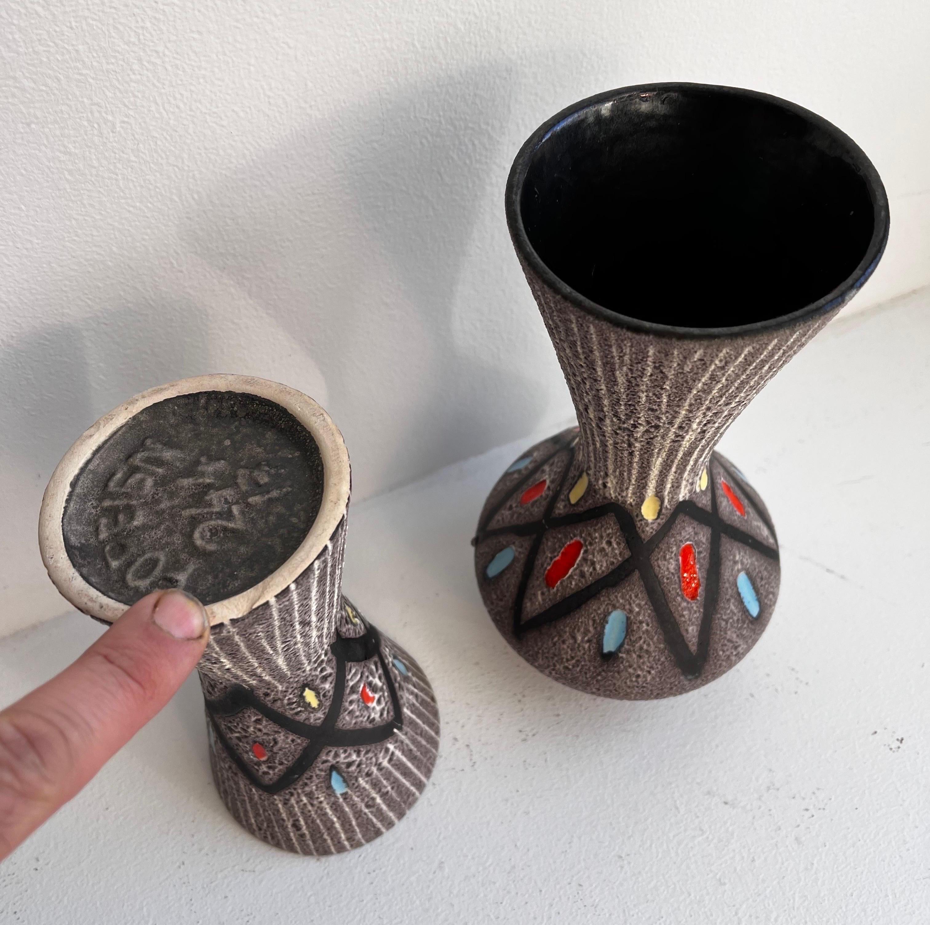 Two Vintage Vases Marked 'Foreign' by Scheurich, c. 1960s For Sale 1