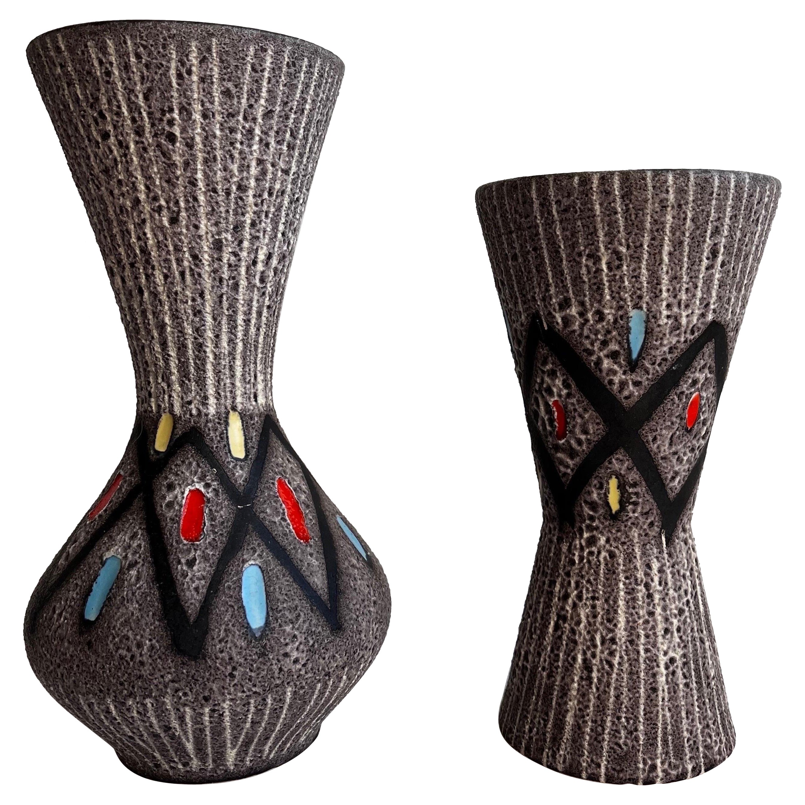 Two Vintage Vases Marked 'Foreign' by Scheurich, c. 1960s