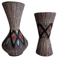 Due vasi d'epoca marcati 'Foreign' da Scheurich, c.C. 1960