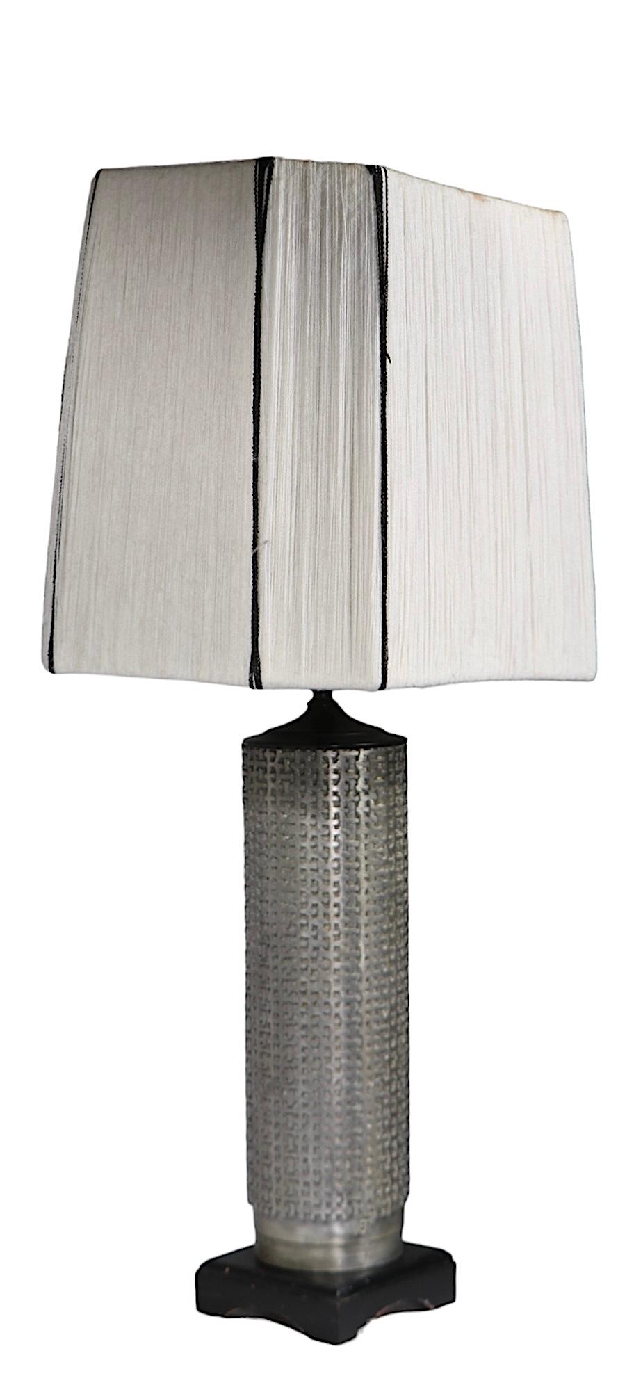 Two Vintage Wallpaper Roller Table  Lamps 3