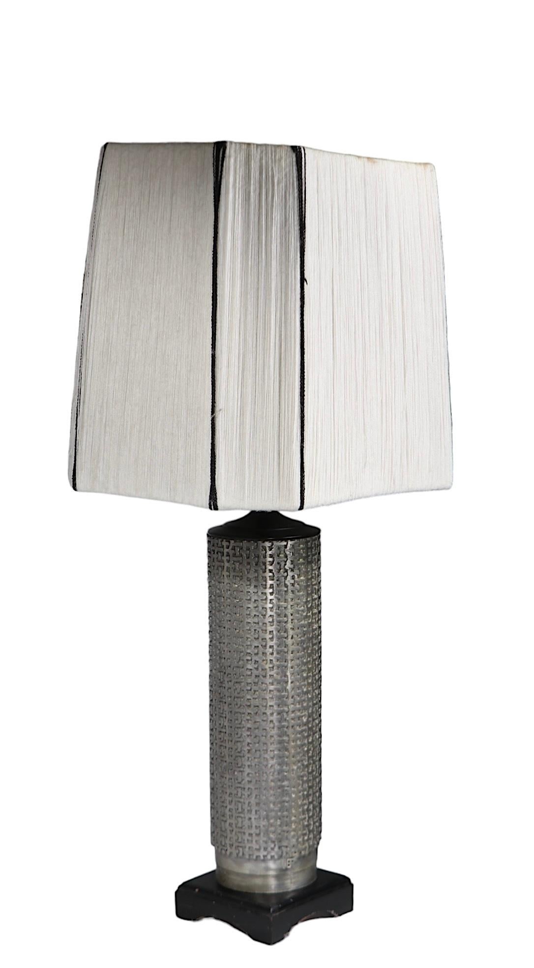 Two Vintage Wallpaper Roller Table  Lamps 4