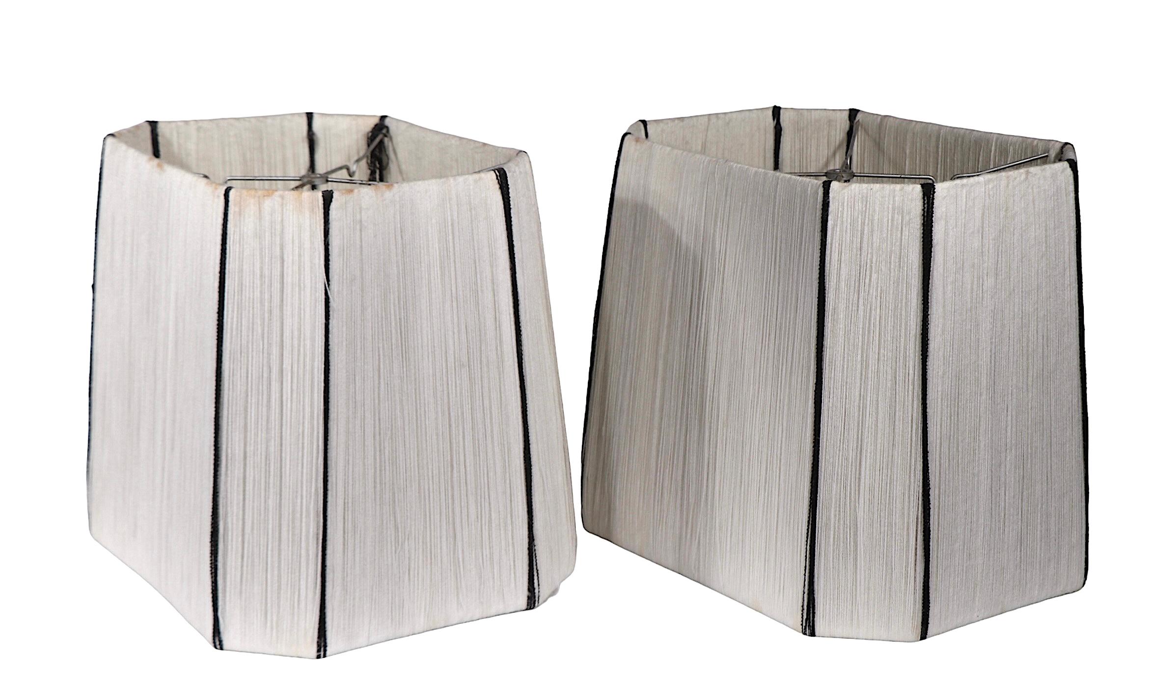Two Vintage Wallpaper Roller Table  Lamps 6