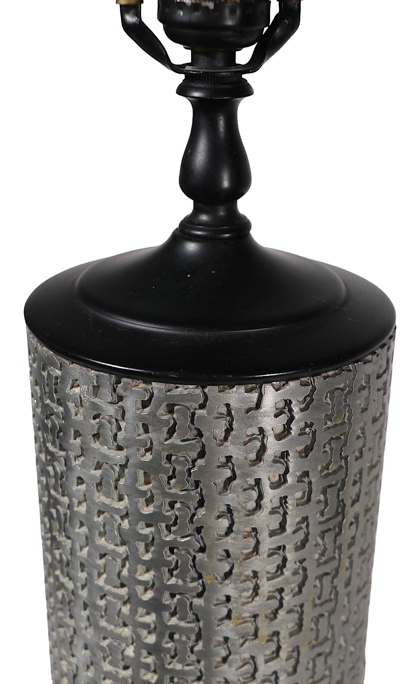 20th Century Two Vintage Wallpaper Roller Table  Lamps