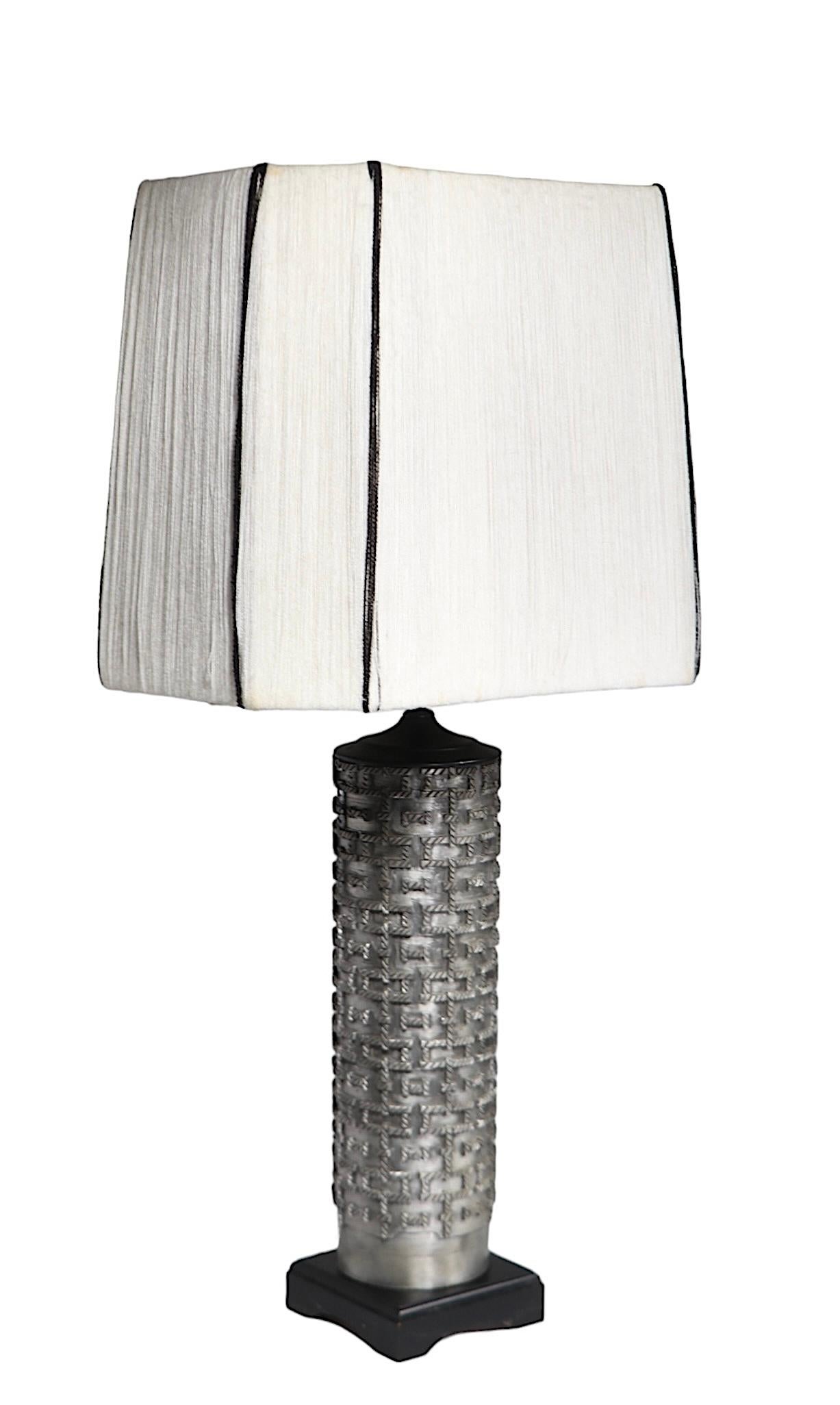 Two Vintage Wallpaper Roller Table  Lamps 2