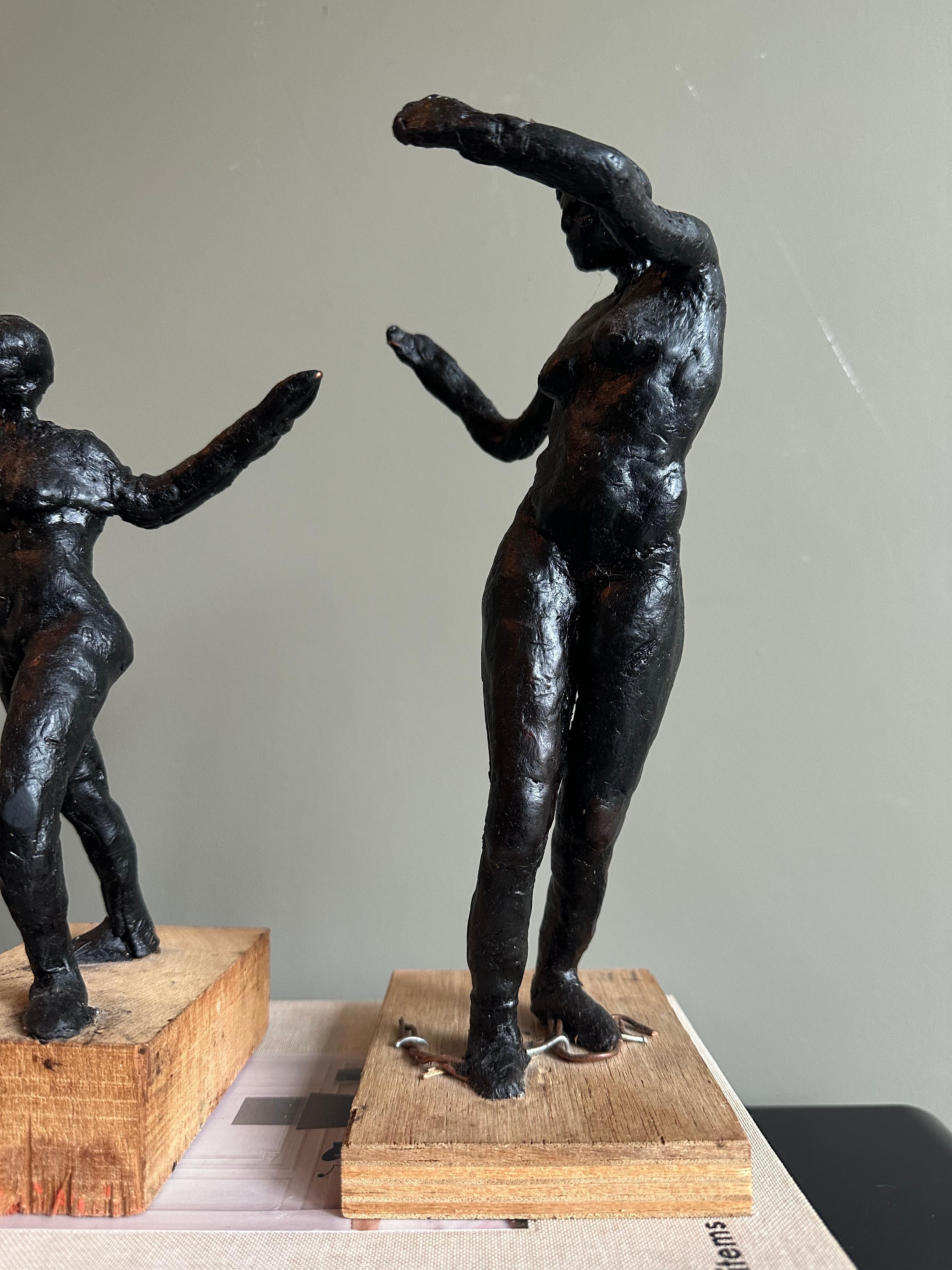 Hand-Crafted Two vintage wax figurines female nude For Sale