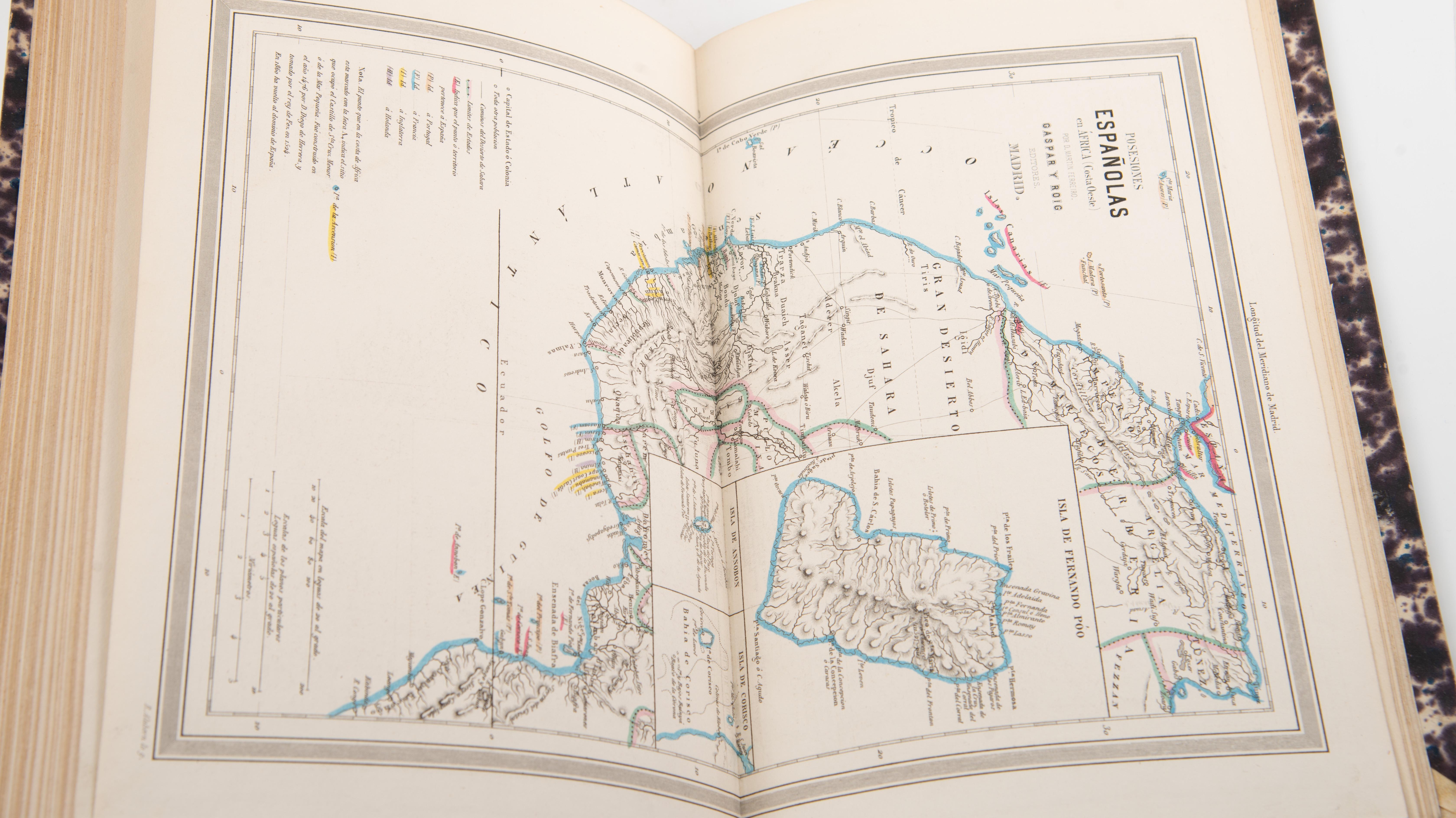 Deux volumes : Atlas géographique de l'Espagne (...) et Dictionnaire général... en vente 4