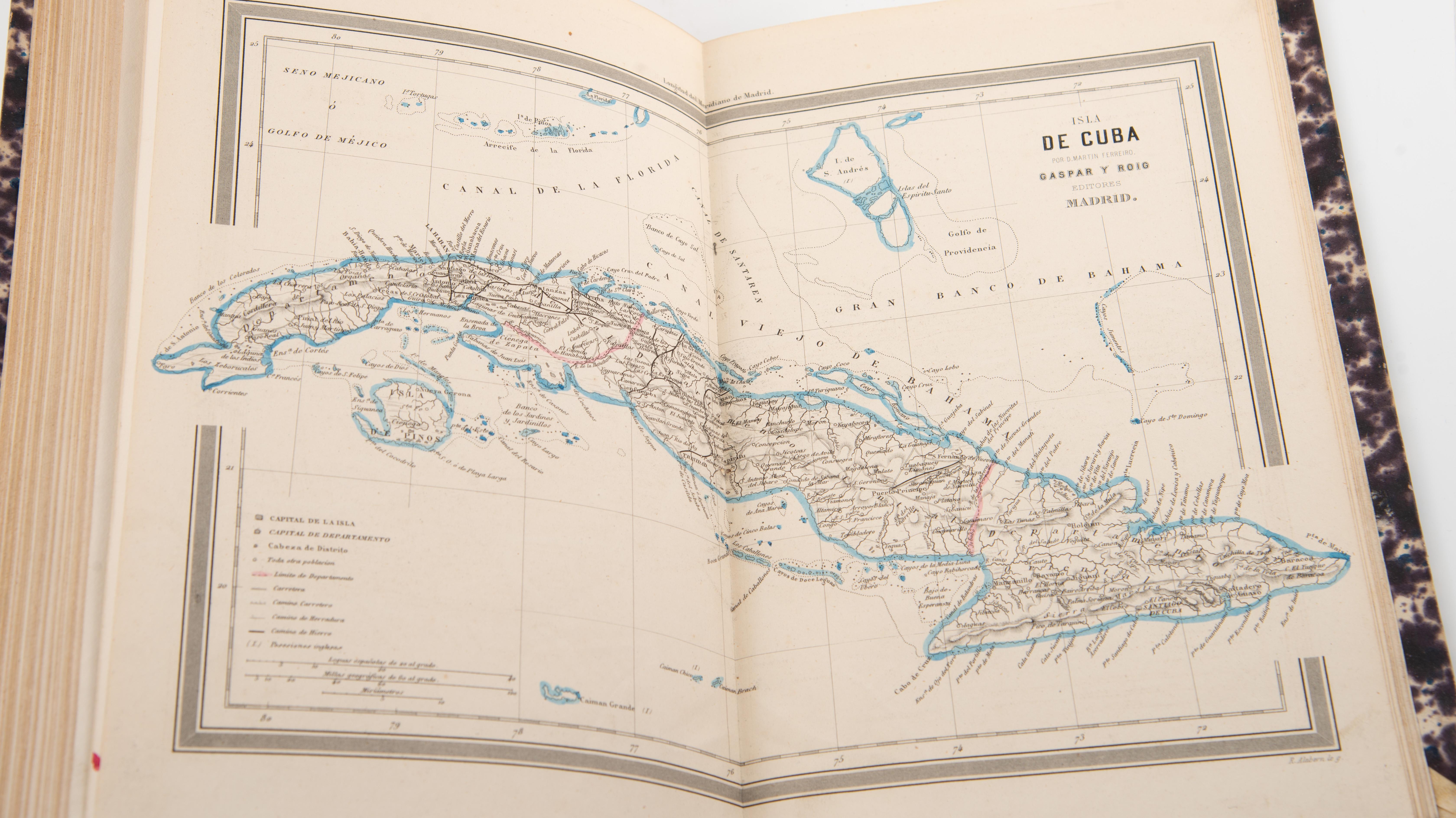 Deux volumes : Atlas géographique de l'Espagne (...) et Dictionnaire général... en vente 5