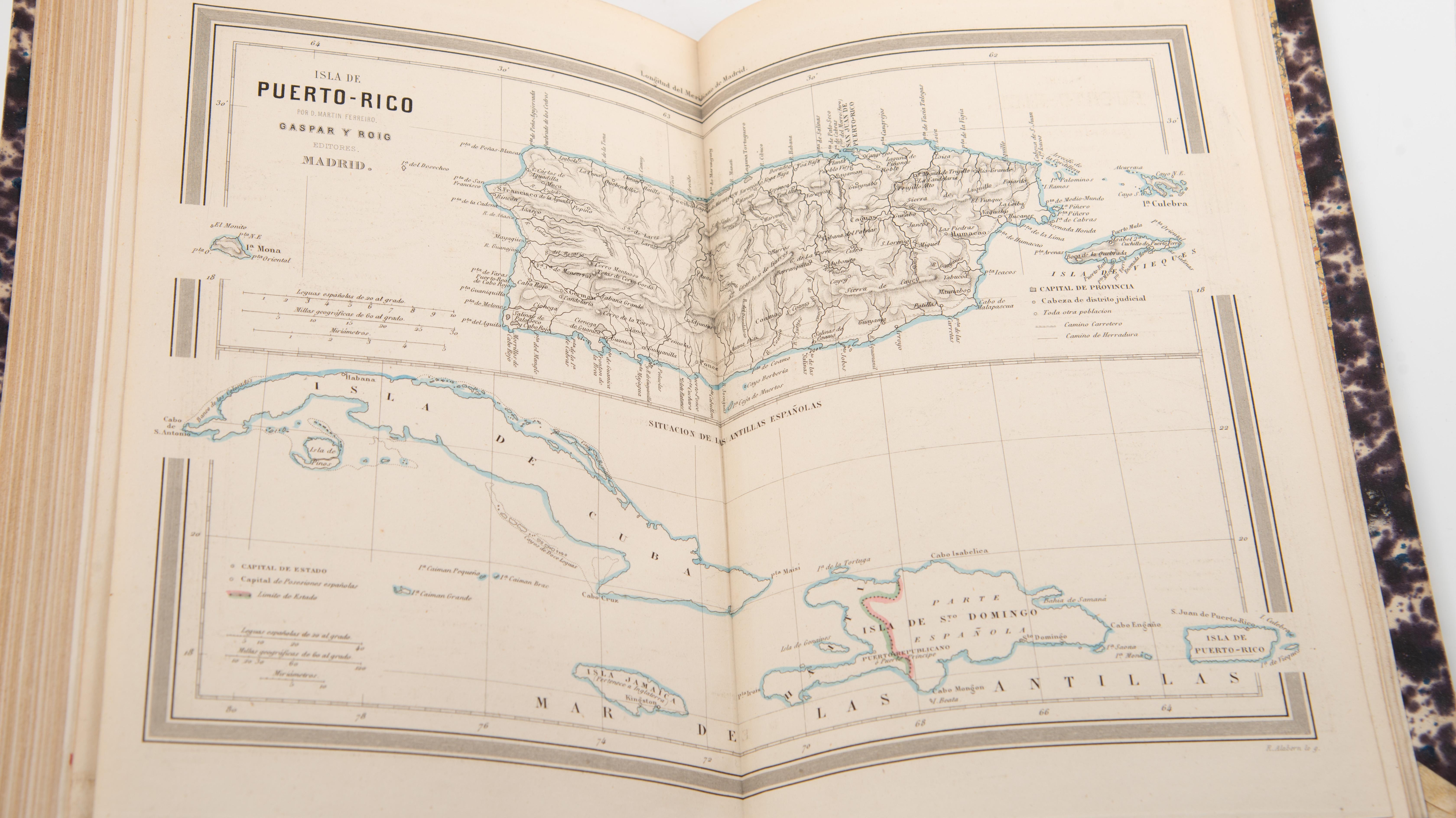 Deux volumes : Atlas géographique de l'Espagne (...) et Dictionnaire général... en vente 7