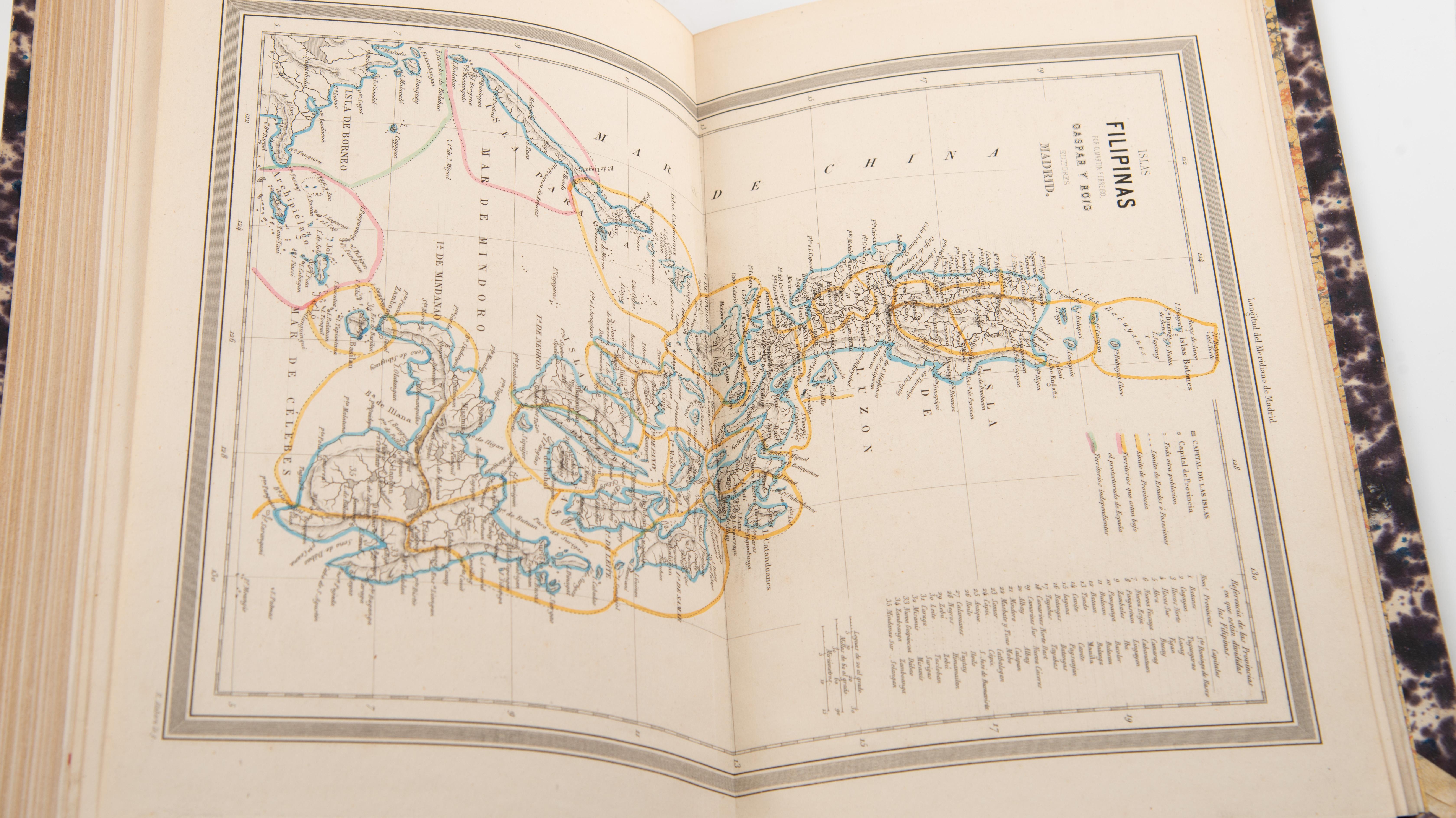 Deux volumes : Atlas géographique de l'Espagne (...) et Dictionnaire général... en vente 8