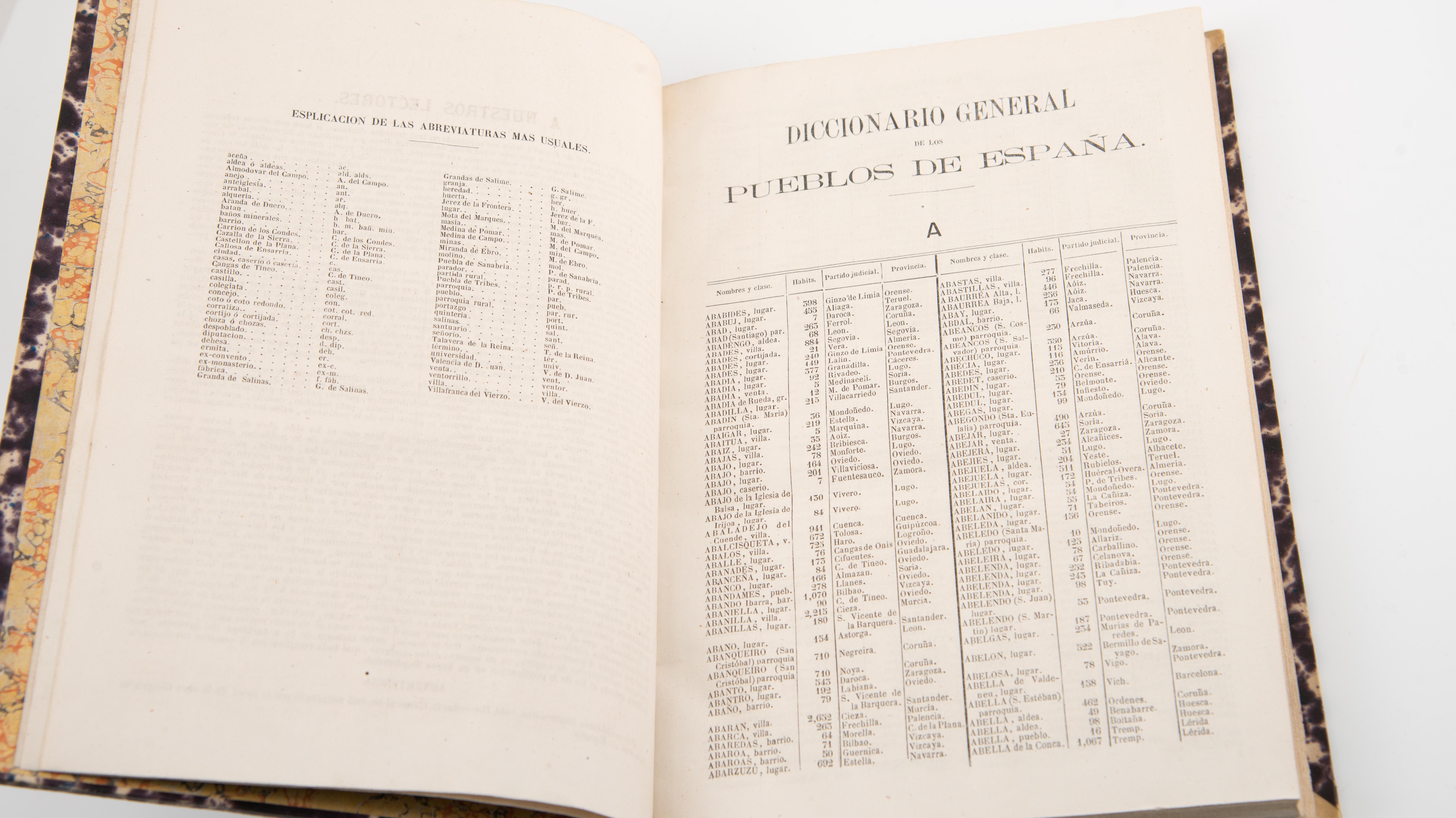 Deux volumes : Atlas géographique de l'Espagne (...) et Dictionnaire général... en vente 12