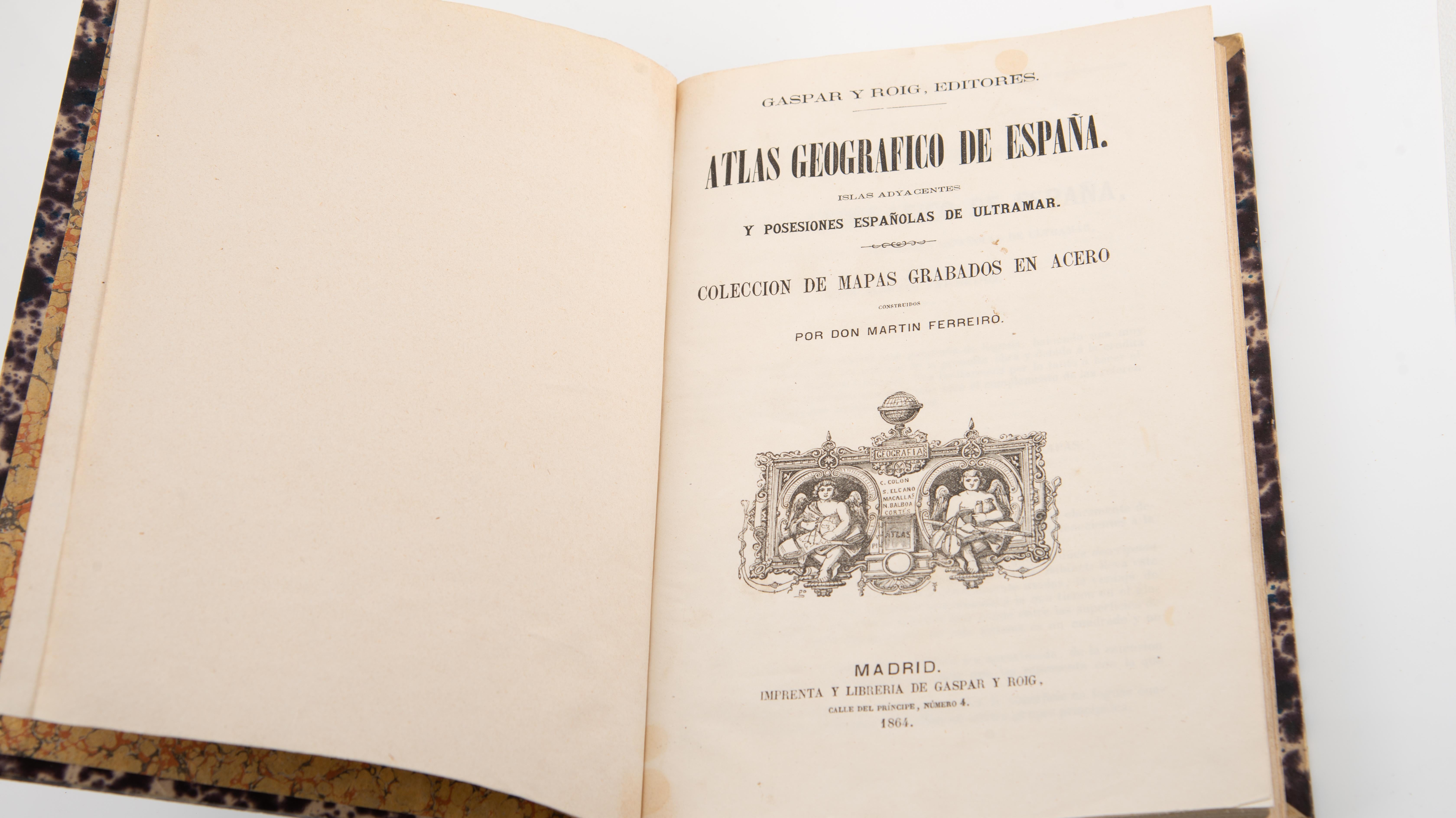 Autre Deux volumes : Atlas géographique de l'Espagne (...) et Dictionnaire général... en vente