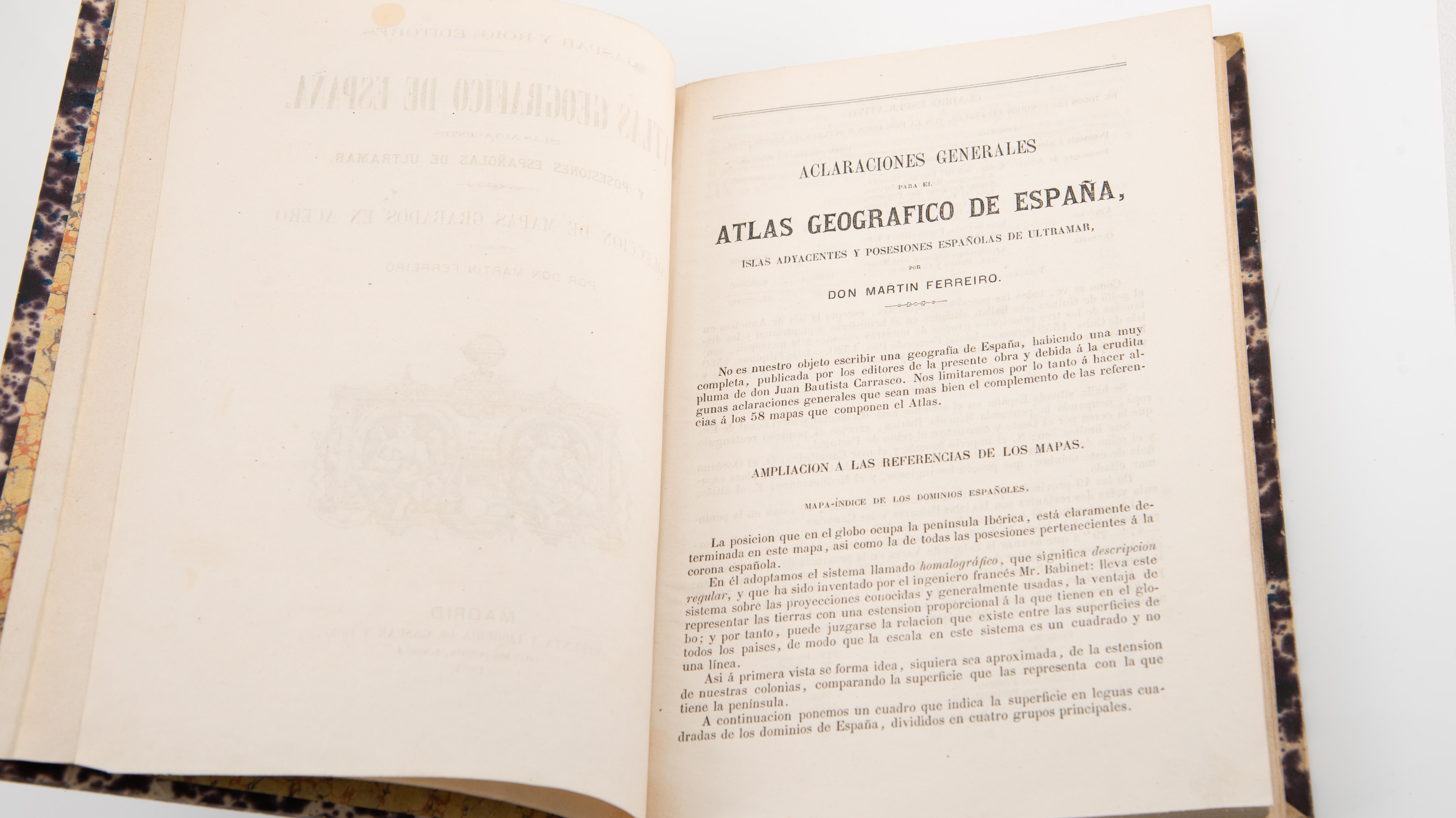 Espagnol Deux volumes : Atlas géographique de l'Espagne (...) et Dictionnaire général... en vente