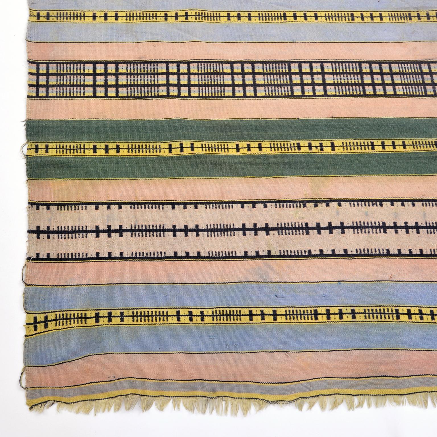 Hand-Knotted Two Wall Cotton Rugs, Flat-Wave Hand Woven, Bauhaus Weaving Workshop, C. 1925 For Sale