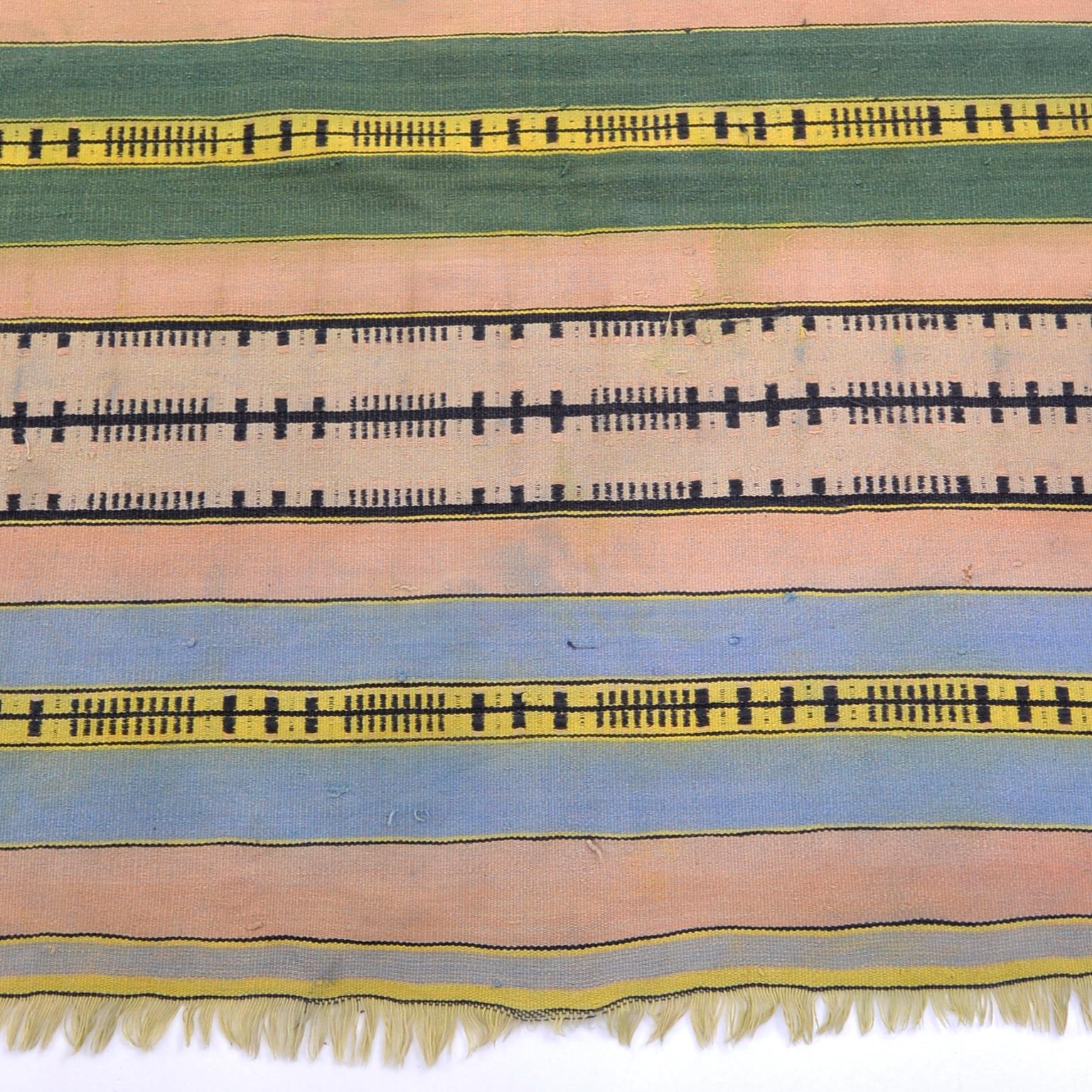 Early 20th Century Two Wall Cotton Rugs, Flat-Wave Hand Woven, Bauhaus Weaving Workshop, C. 1925 For Sale