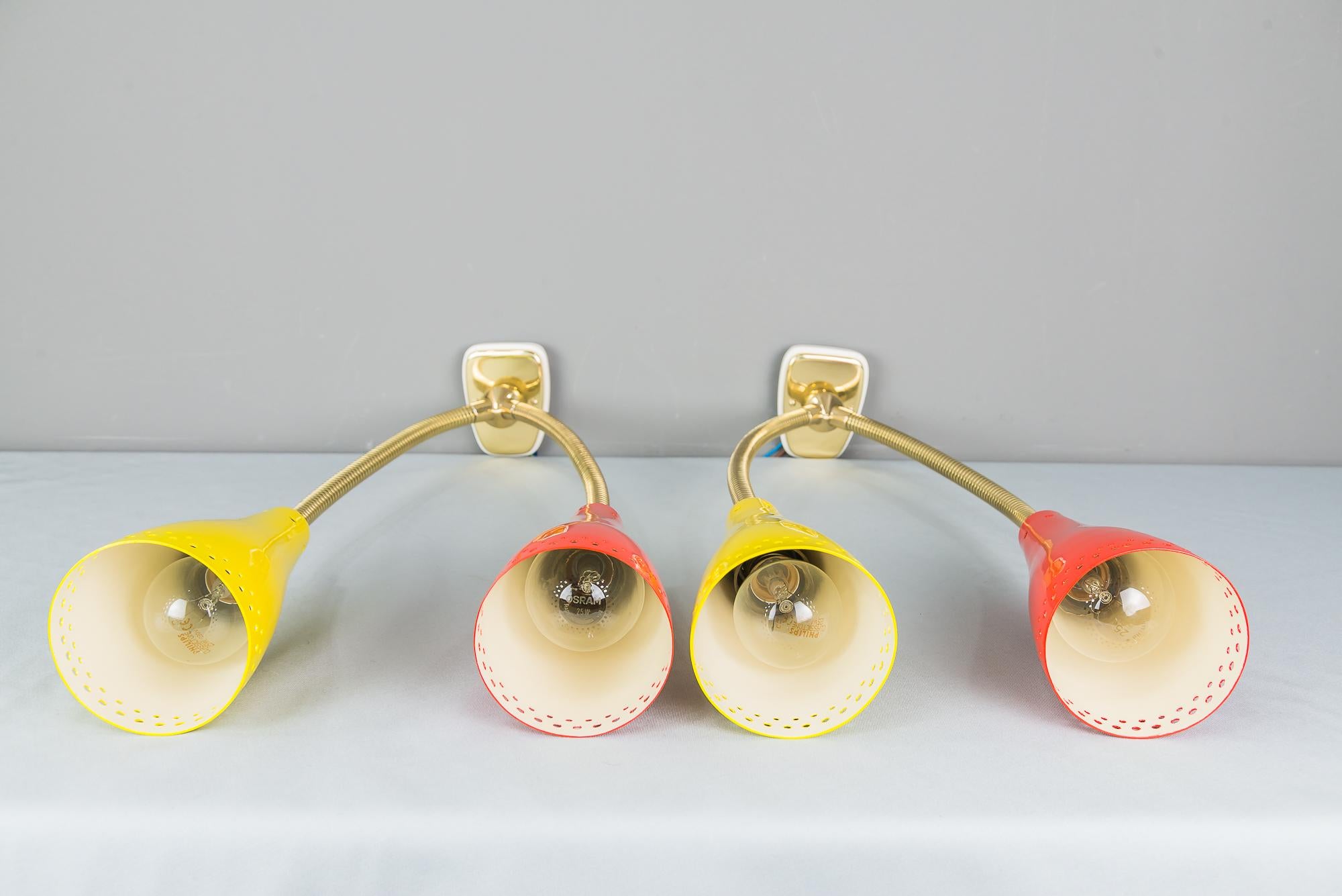 Mid-Century Modern Two Wall lamps by J.T. Kalmar, circa 1950s For Sale