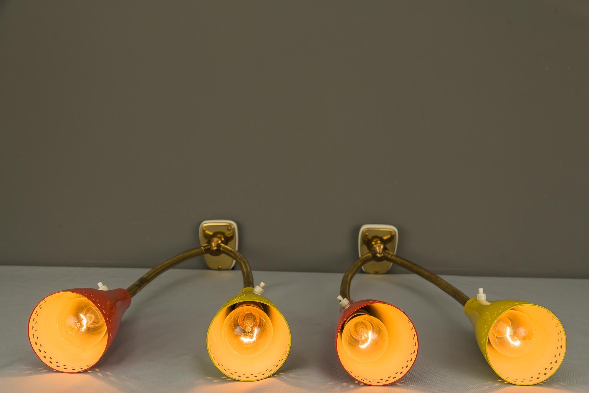 Mid-20th Century Two Wall Lamps by J.T.Kalmar, circa 1950s For Sale