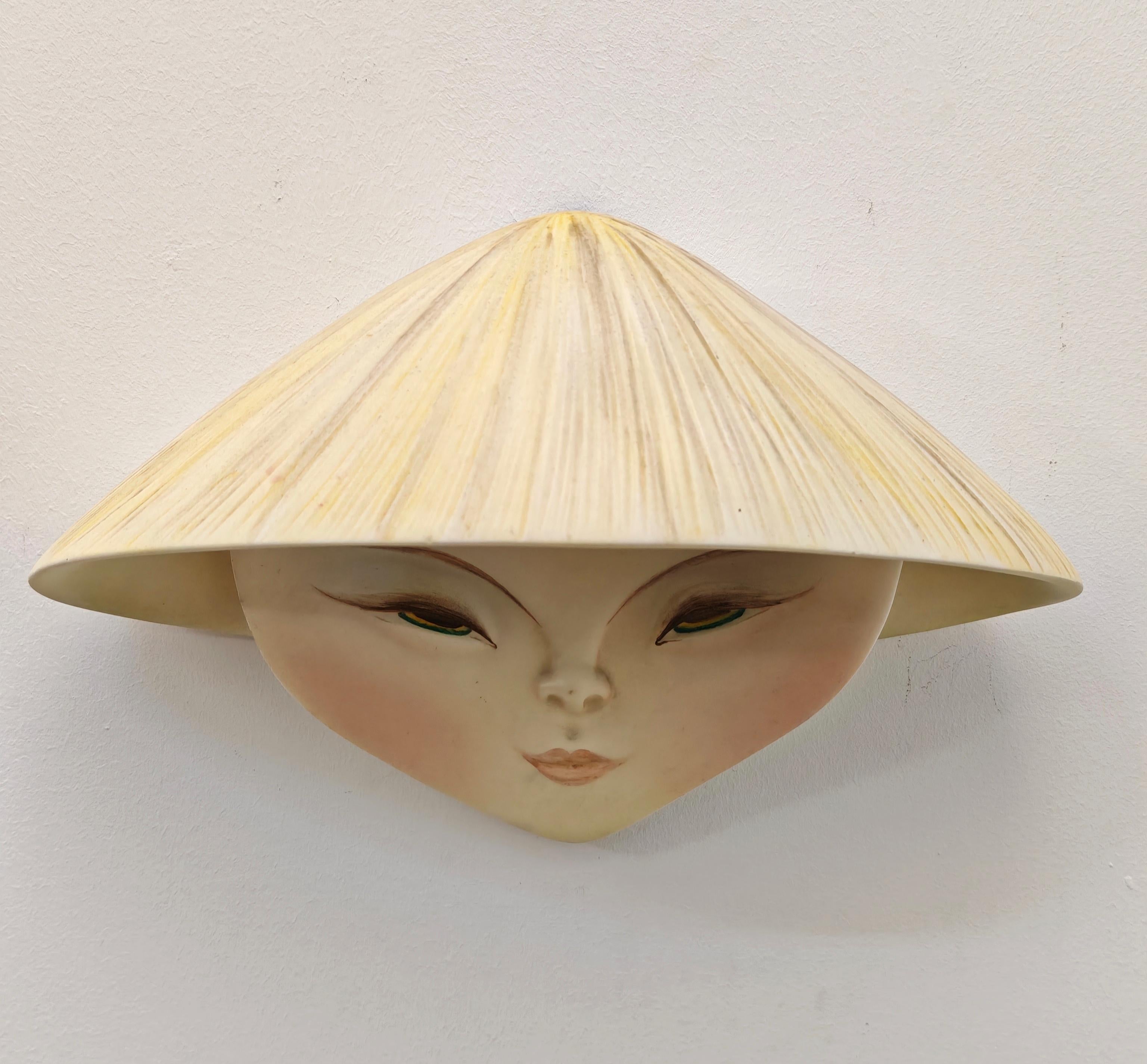 Dos apliques Cerámica Vibi Torino Producción Italia Años 60 Mid-Century Modern Moderno de mediados de siglo en venta