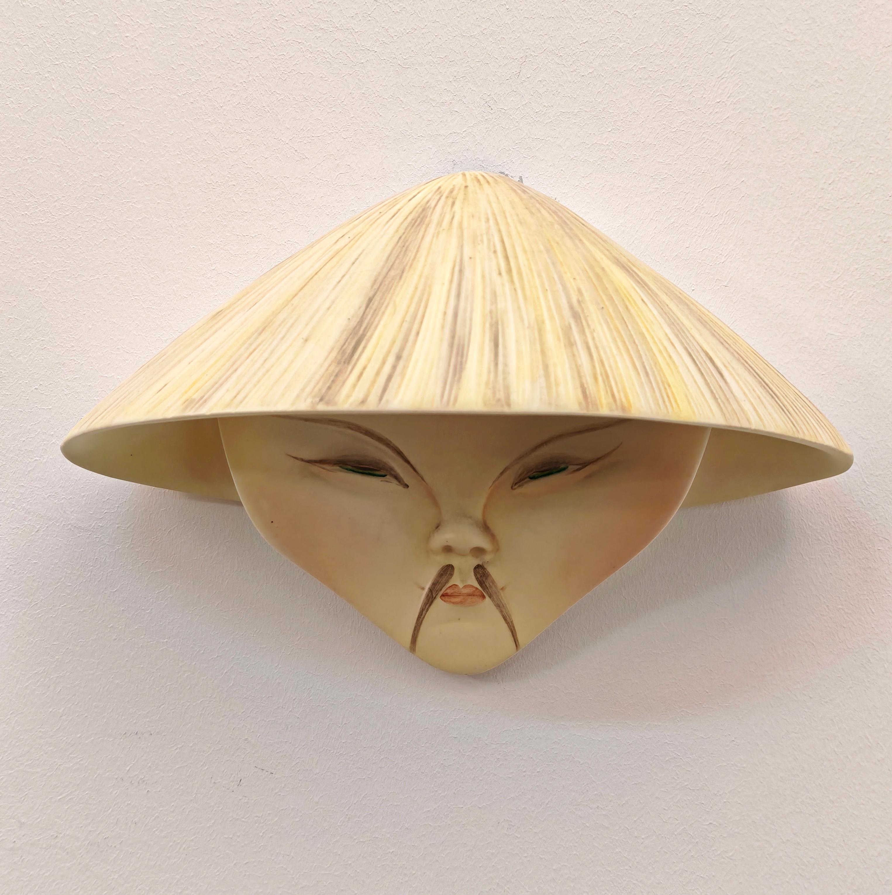 Dos apliques Cerámica Vibi Torino Producción Italia Años 60 Mid-Century Modern en Excelente estado para la venta en Palermo, IT