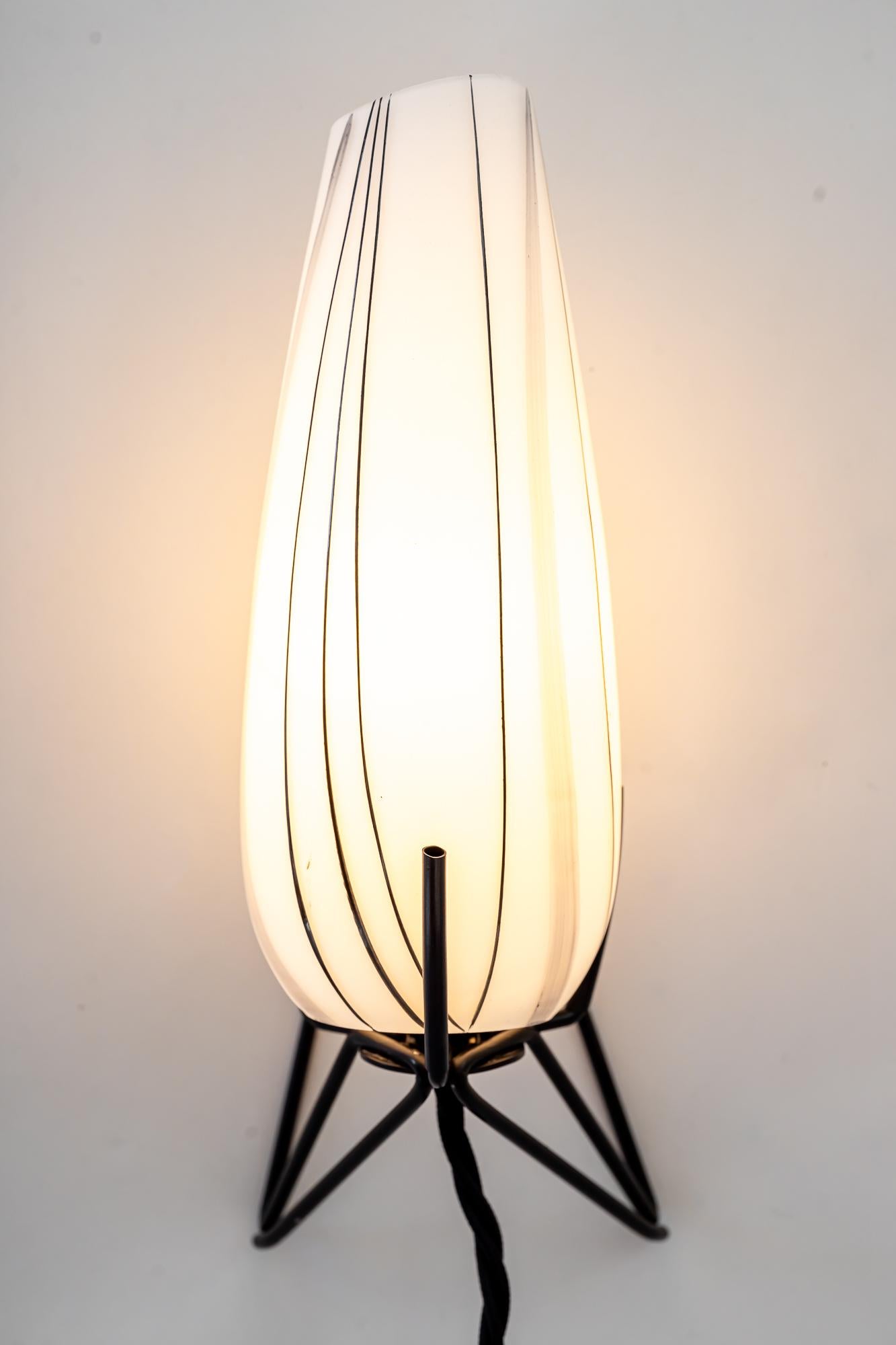 Two Wall Lamps with Original Glass Shades Vienna Around 1960s For Sale 3