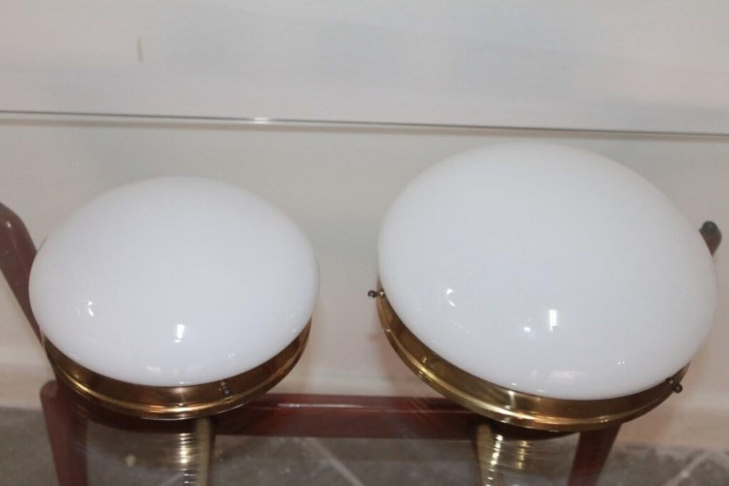 Mid-Century Modern Two Wall Lights 1960s in the Style of Stilnovo For Sale