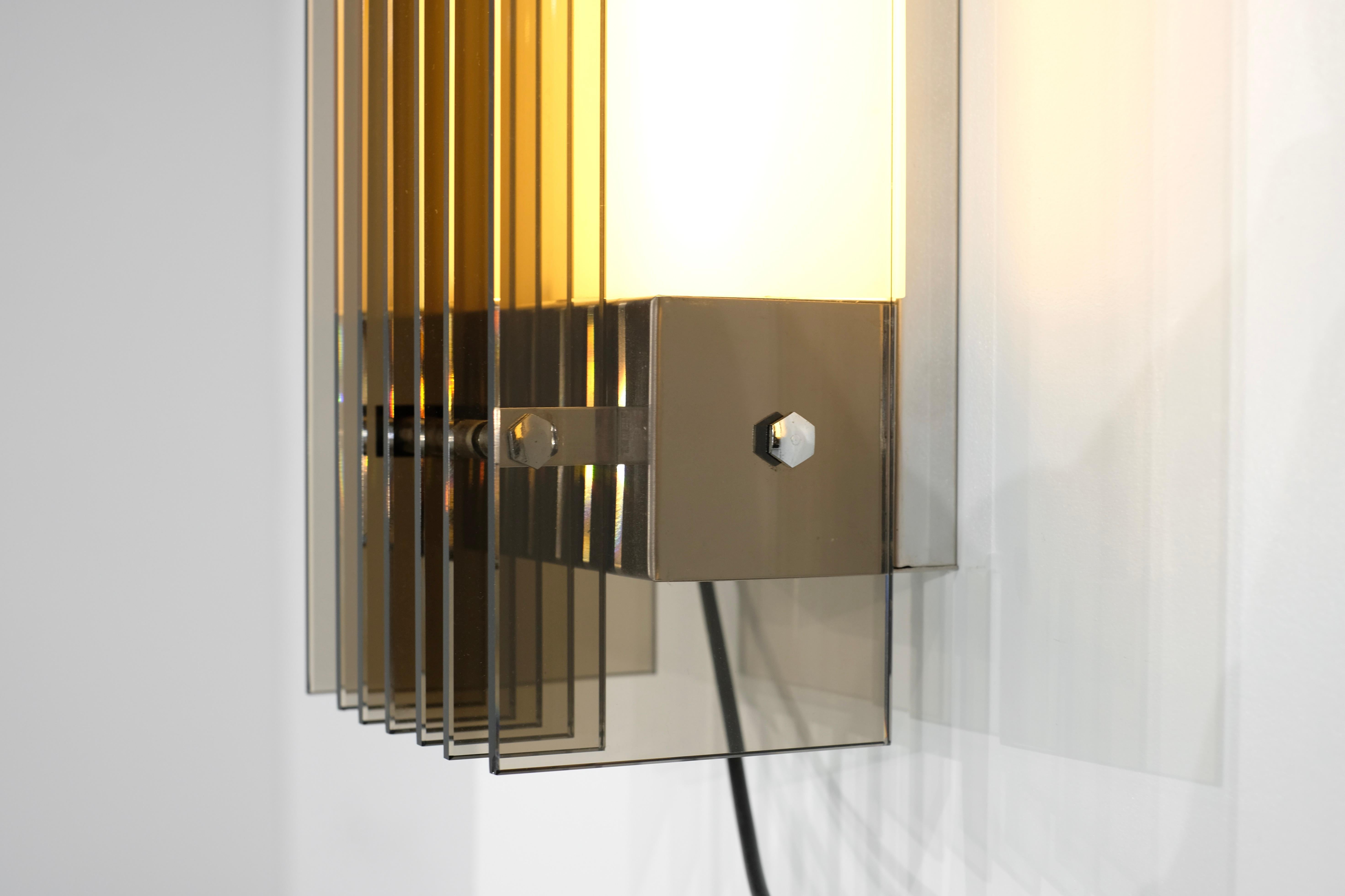 Two Wall Lights in glass for FAB , Italy 1970s. 5