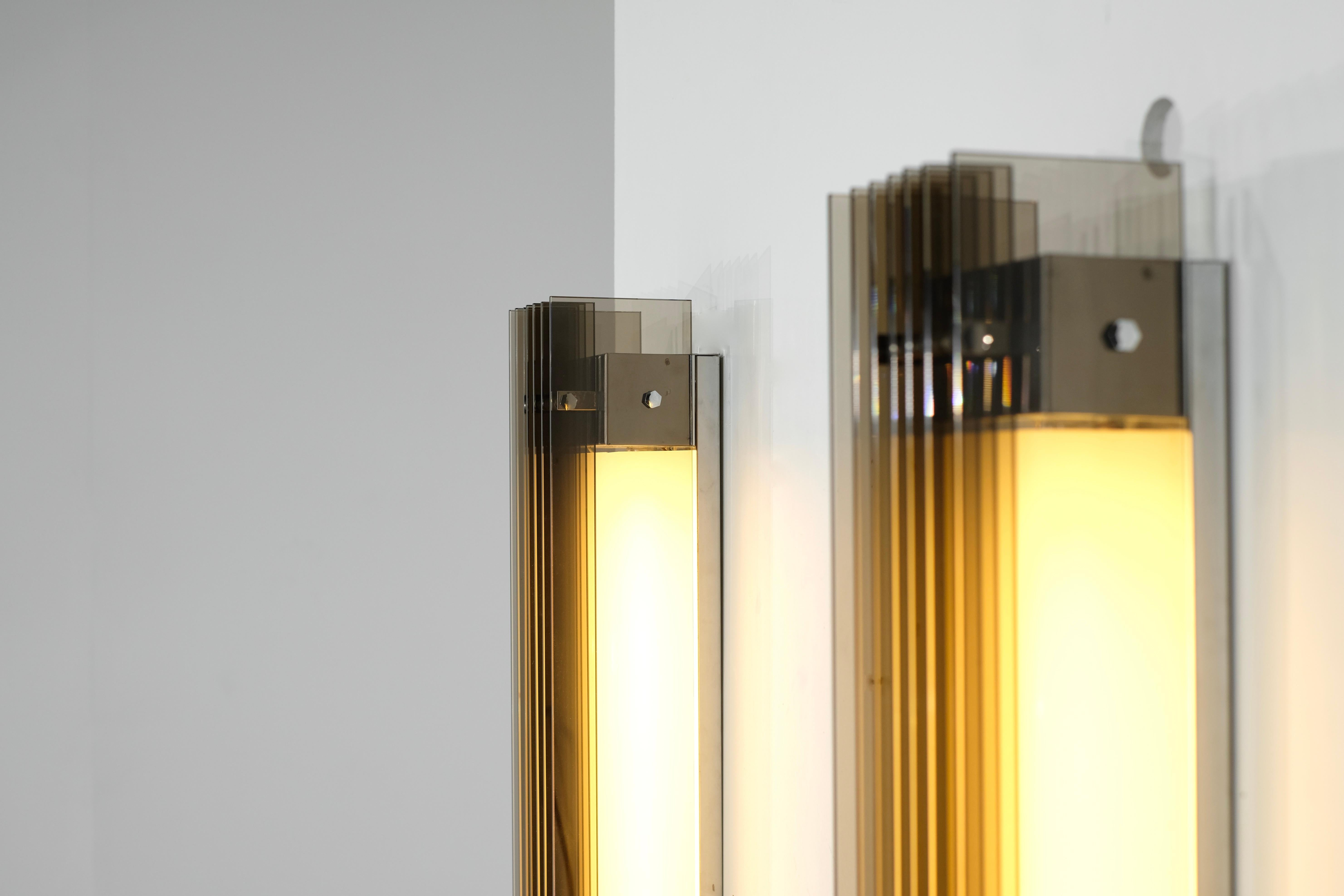 Two Wall Lights in glass for FAB , Italy 1970s. 2
