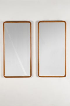 Two Wall Mirrors in Wood and Parchment, 1940 circa
