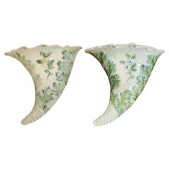 Two wall vases, Corucopia shape. England C1765