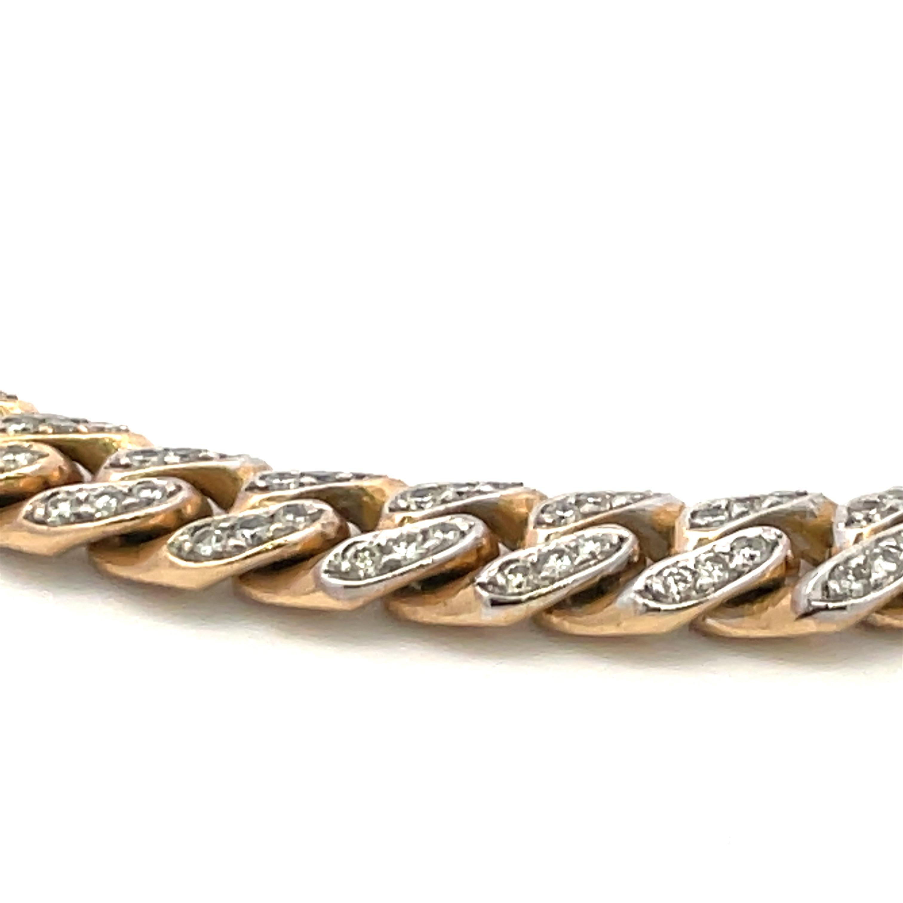 Two Way Diamond Cuban Link Choker Necklace 18 Karat Yellow Gold 75.4 Grams For Sale 10