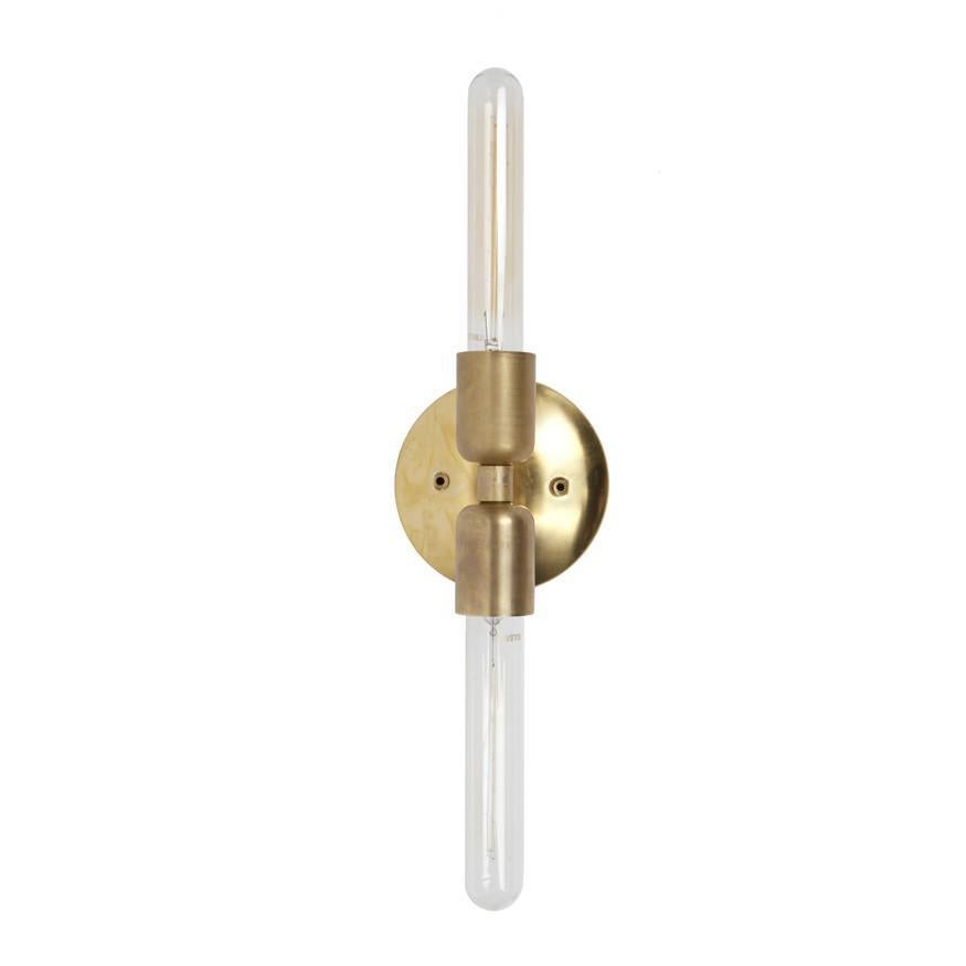 A simple modern sconce to accent your bedroom, bathroom, or work space. This contemporary light also works well in a commercial setting restaurant, retail, or office space.
Designed By Michele Varian
Unfinished brass (clear coat can be added for