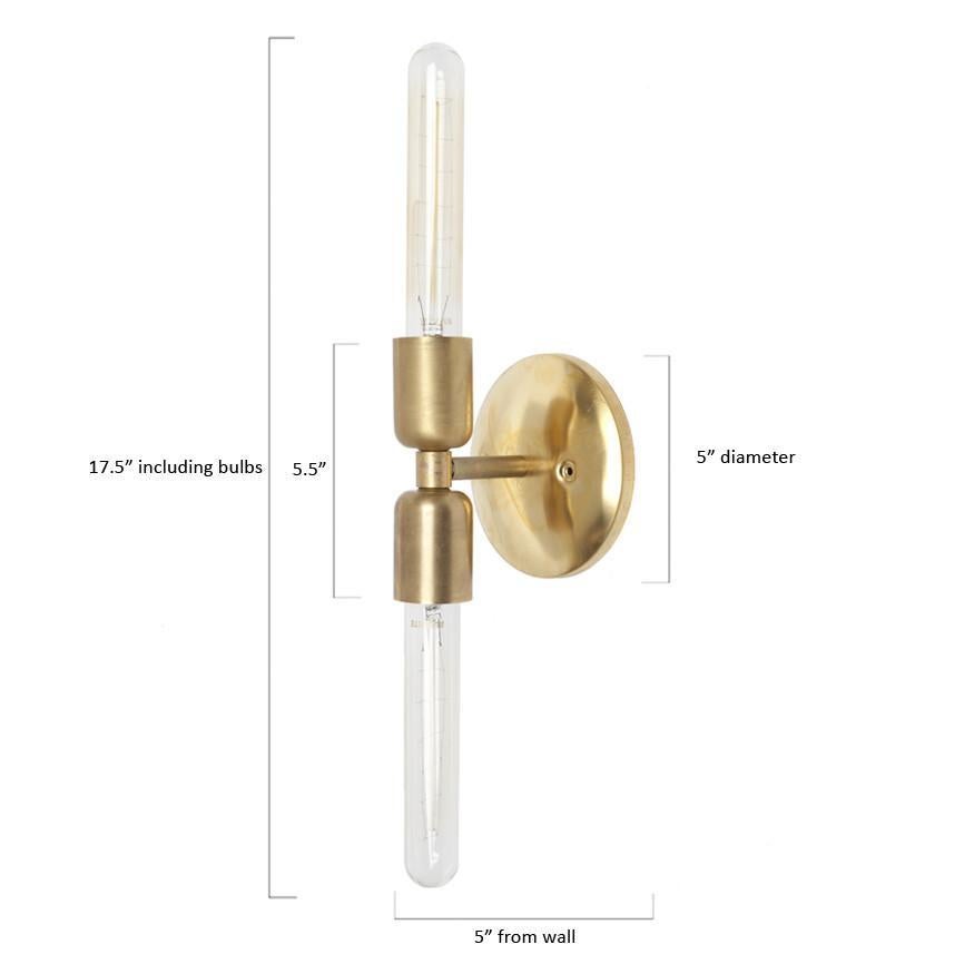 Two Way Sconce Light Brass In New Condition For Sale In Brooklyn, NY