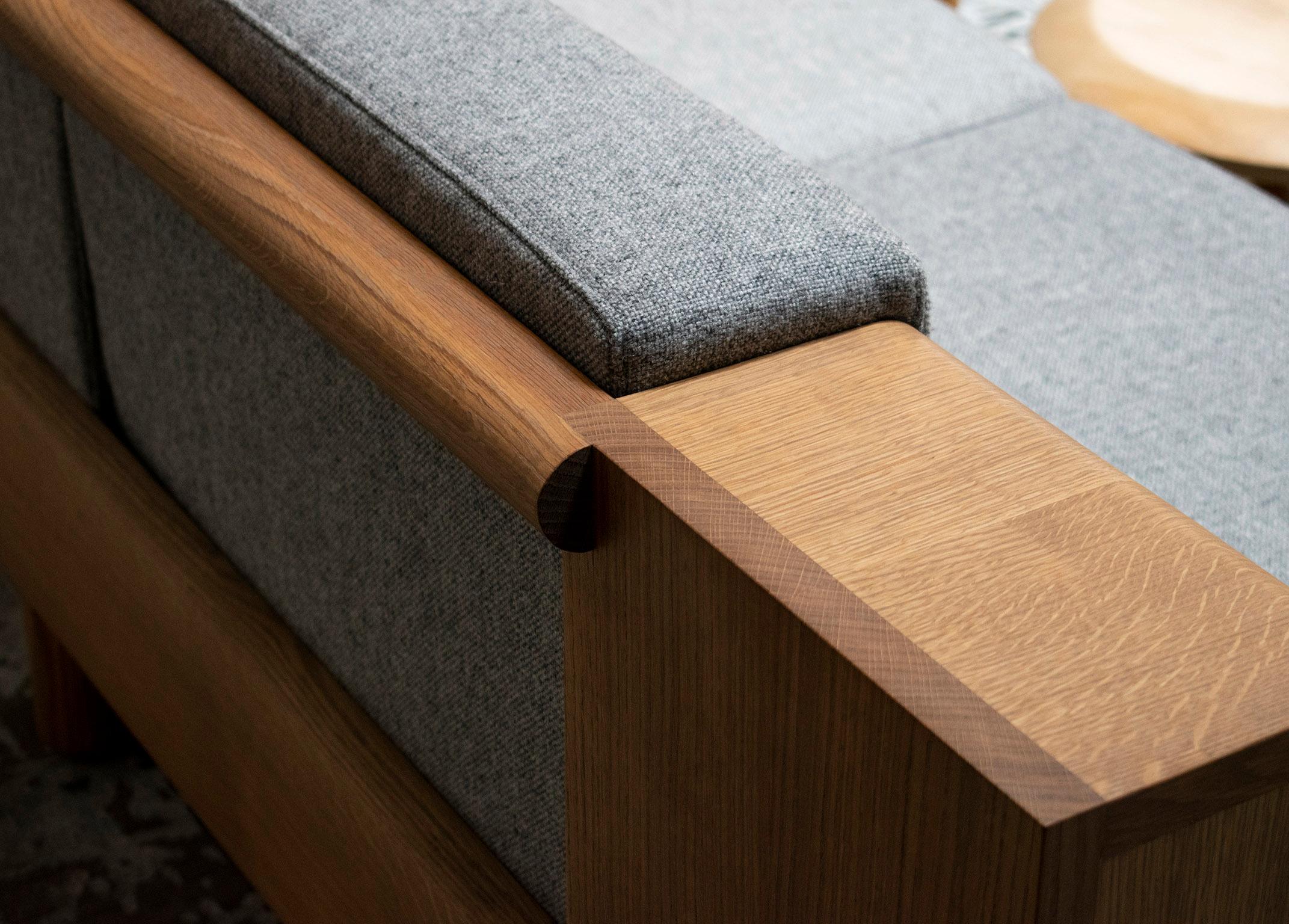 North American Two Way Sofa in White Oak Frame with Kvadrat Fabric Cushions For Sale
