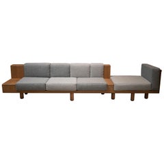 Two Way Sofa in White Oak Frame with Kvadrat Fabric Cushions