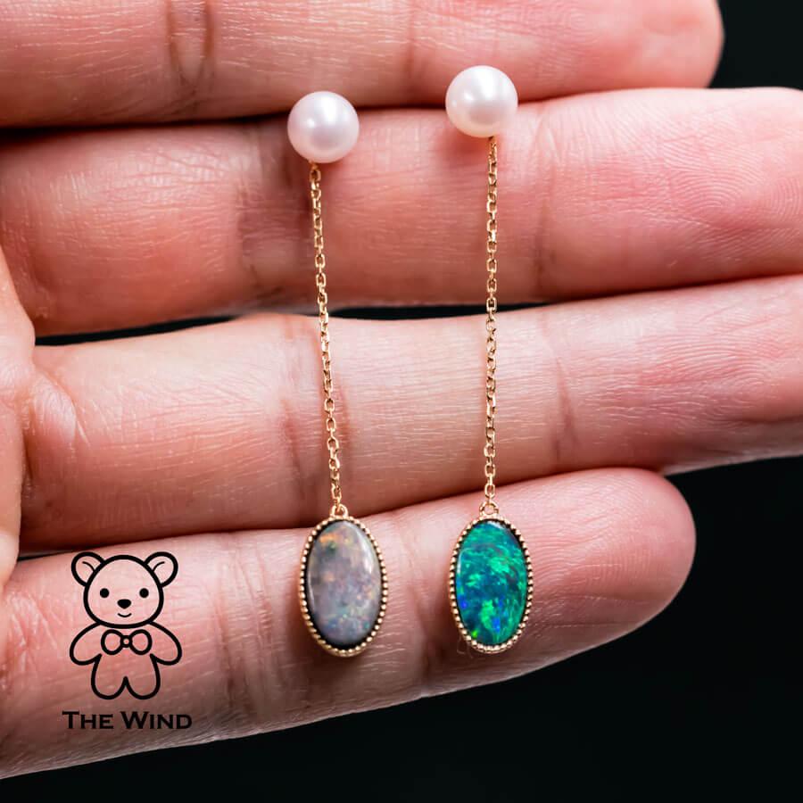 Two Ways Akoya Pearl Stud Earrings & Australian Black Opal Drop Earrings 18K Yellow Gold.


Free Domestic USPS First Class Shipping! Free Gift Bag or Box with every order!

Opal—the queen of gemstones, is one of the most beautiful gemstones in the