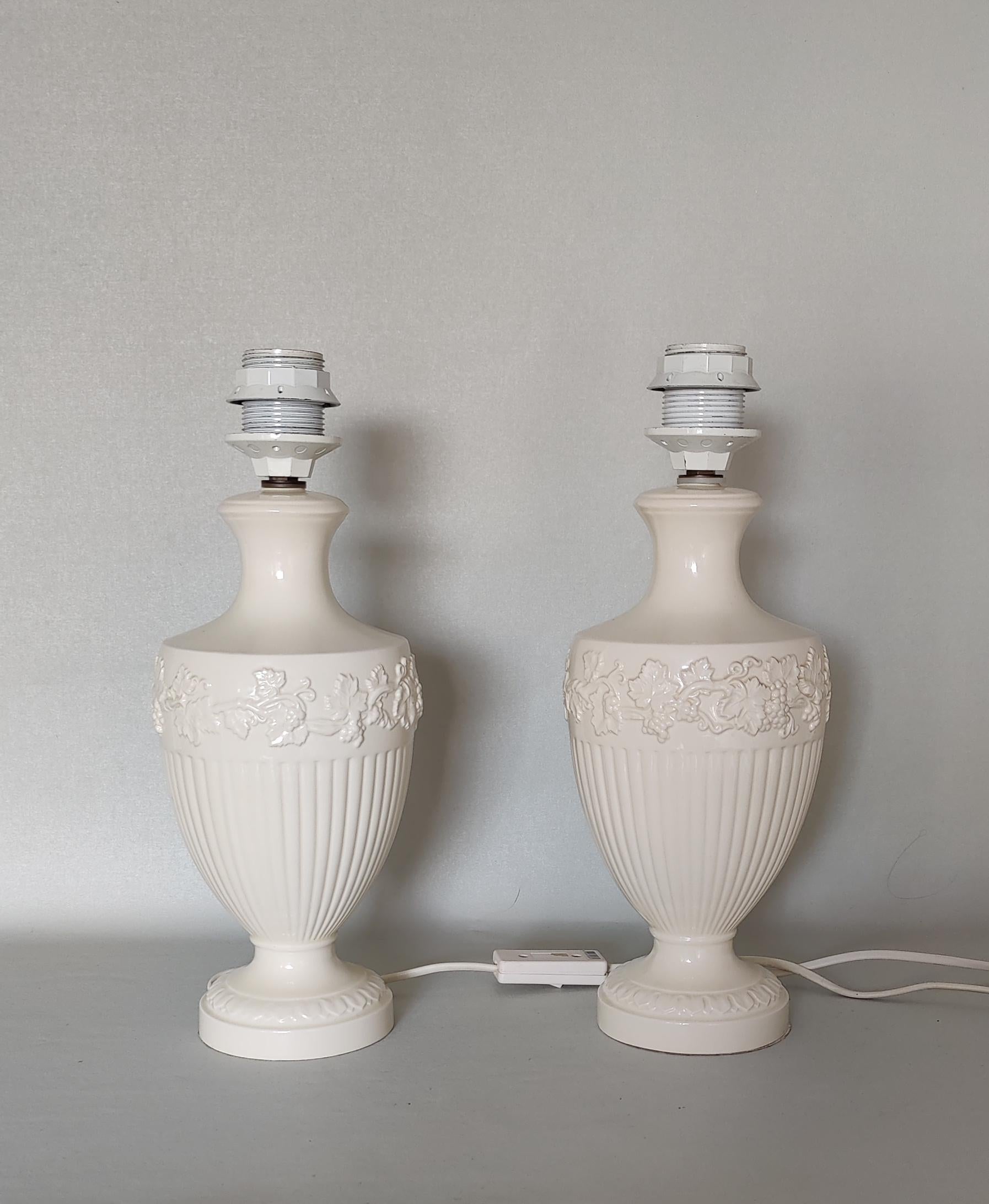 20th Century Two Wedgwood Table Lamps ´Edme Vine´, 1960s For Sale