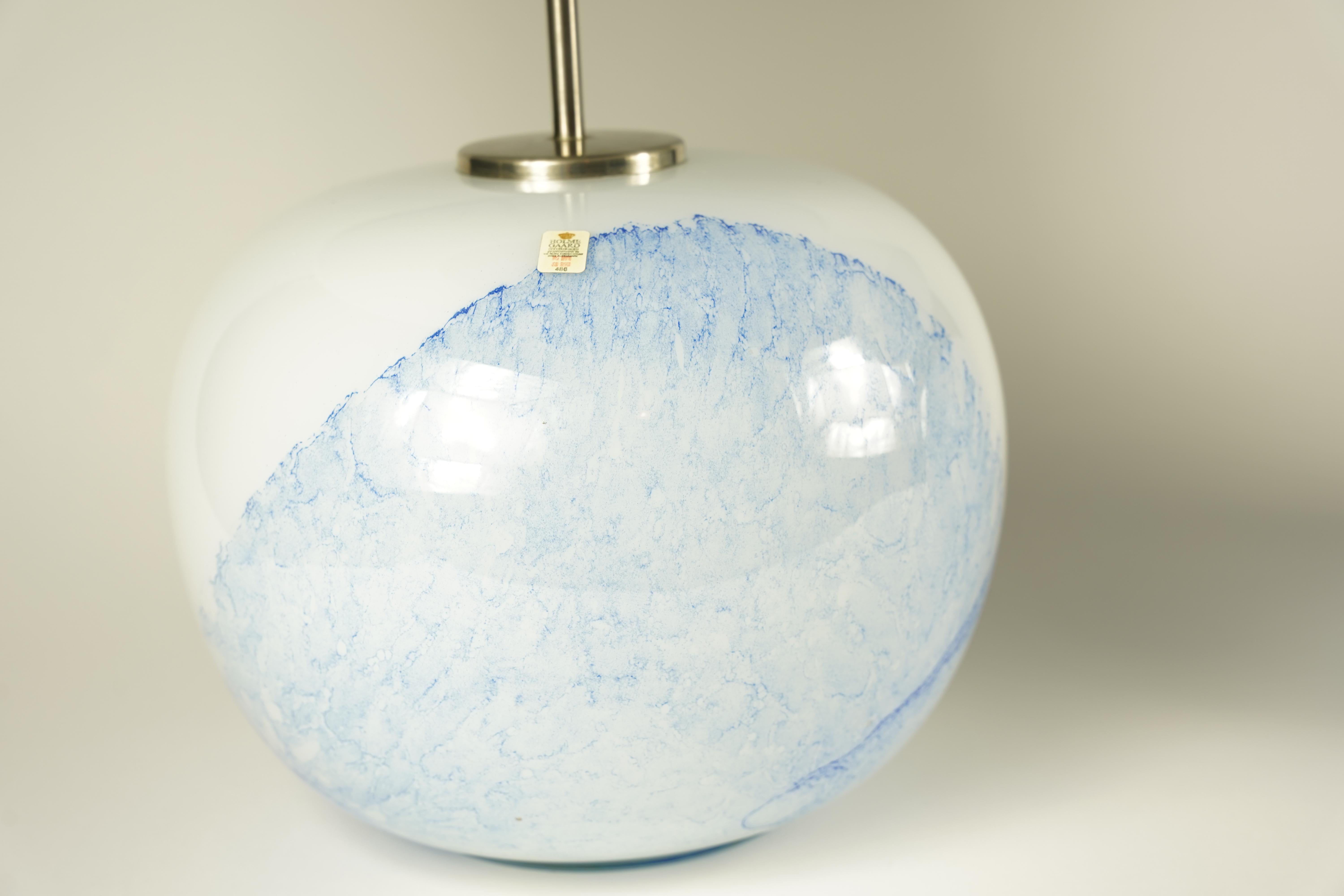 blanc et bleu Paire de lampes 