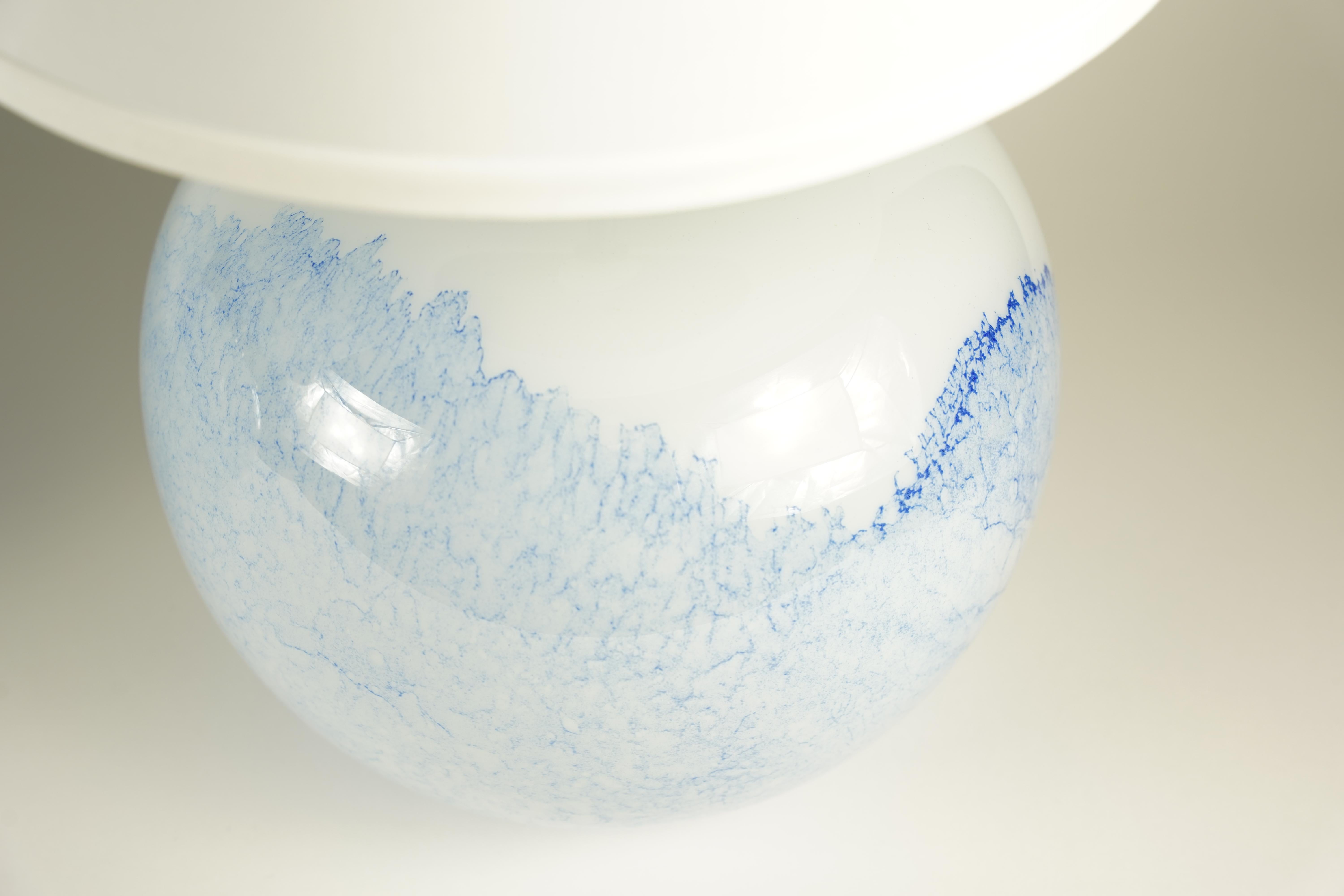 blanc et bleu Paire de lampes 