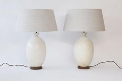 Two White Ceramic Vase Lamps