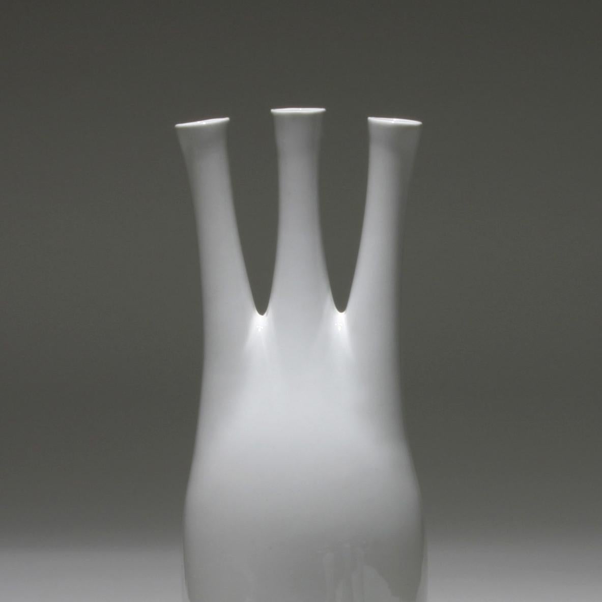 Two White Gustavsberg ceramic Vessels, 1950s In Excellent Condition In New York, NY