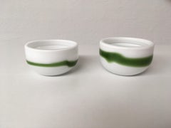 1970sTwo White Danish Handblown Glass Bowls by Michael Bang for Holmegaard