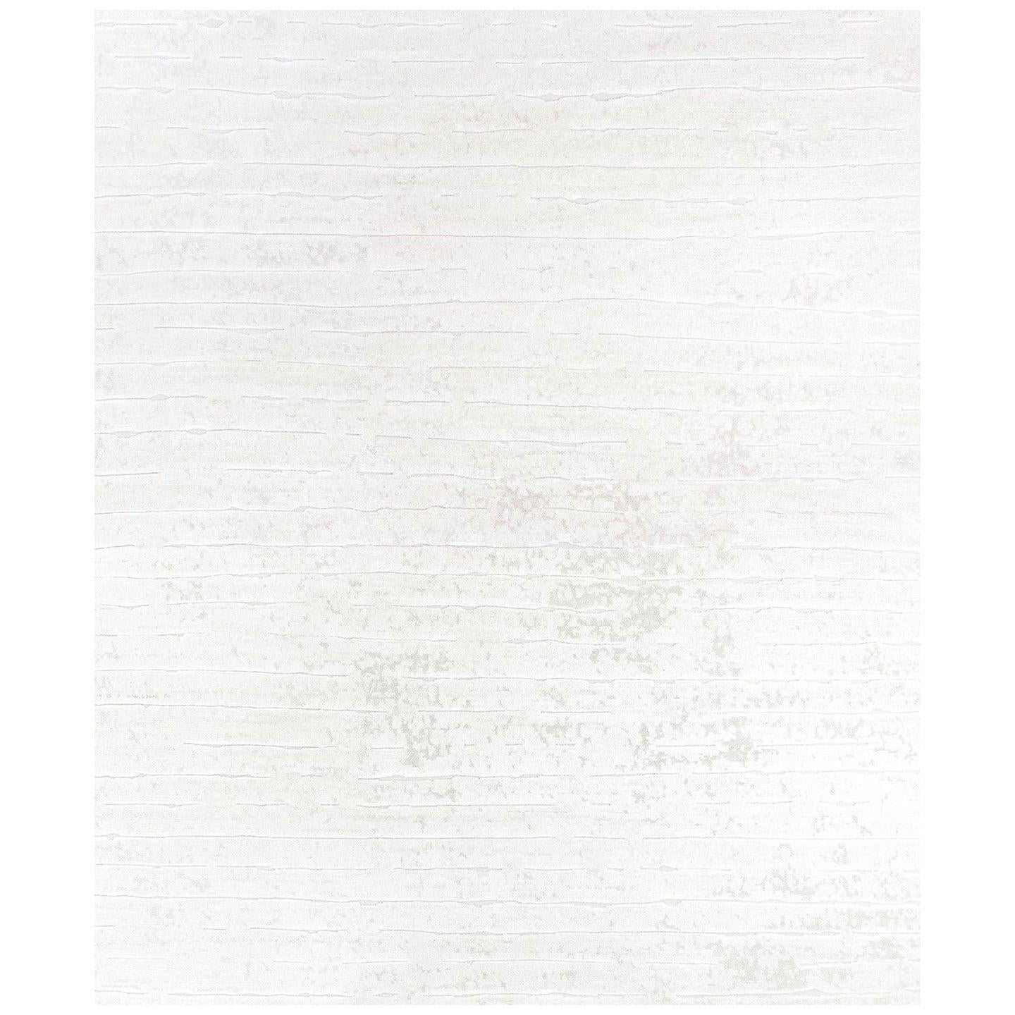 Plain Contemporary minimalism handmade Rug Wool Bamboo Silk Allo - Two White  For Sale