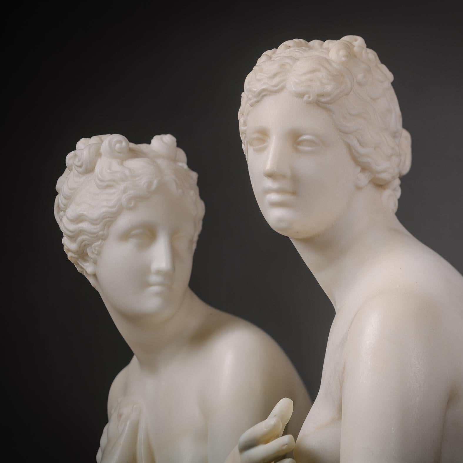 Two White Statuary Marble Figures Of Venus De Medici And The Venus two-white-statuary-marble-figures-of-venus-de-medici-and-the-venus