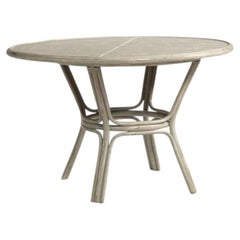 Two Whitewashed Bamboo Table, 1970s