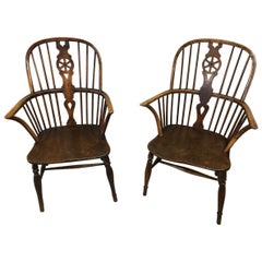 Two Windsor Antique Carver Chairs