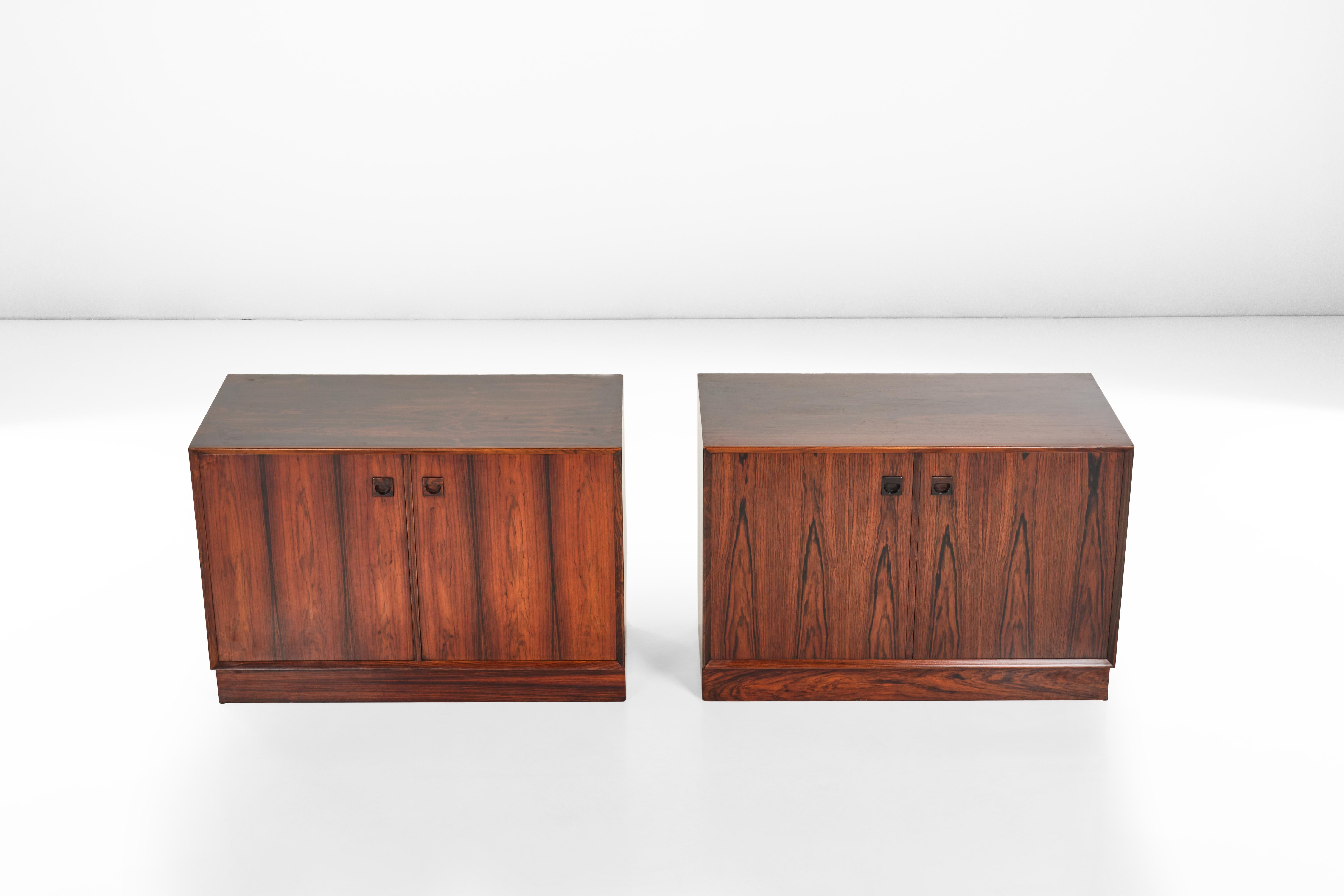 Mid-20th Century Two Wood Cabinet, Italian Design Made by Stilwood, 1960s For Sale