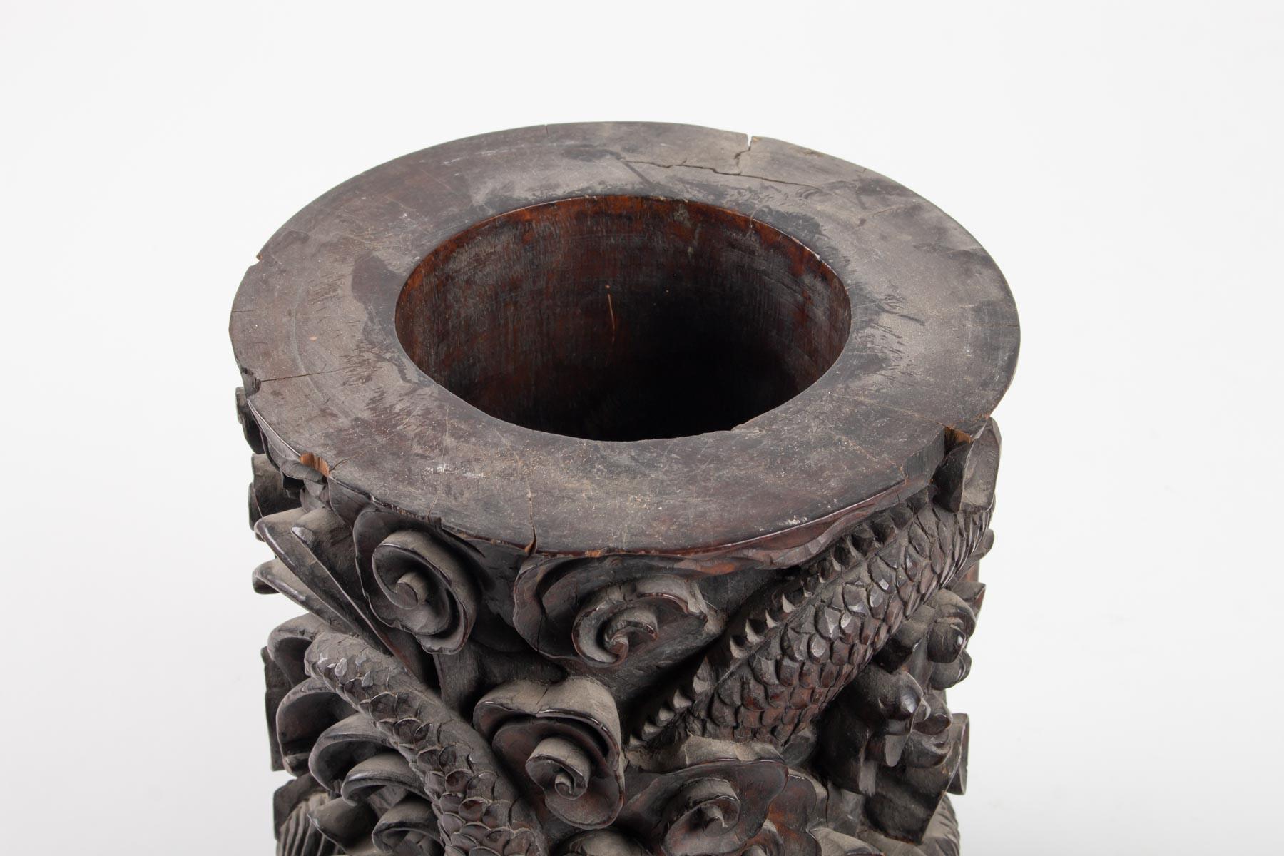 Two Wooden Box Indochina Iron, Decor Dragon, 19th Century 5